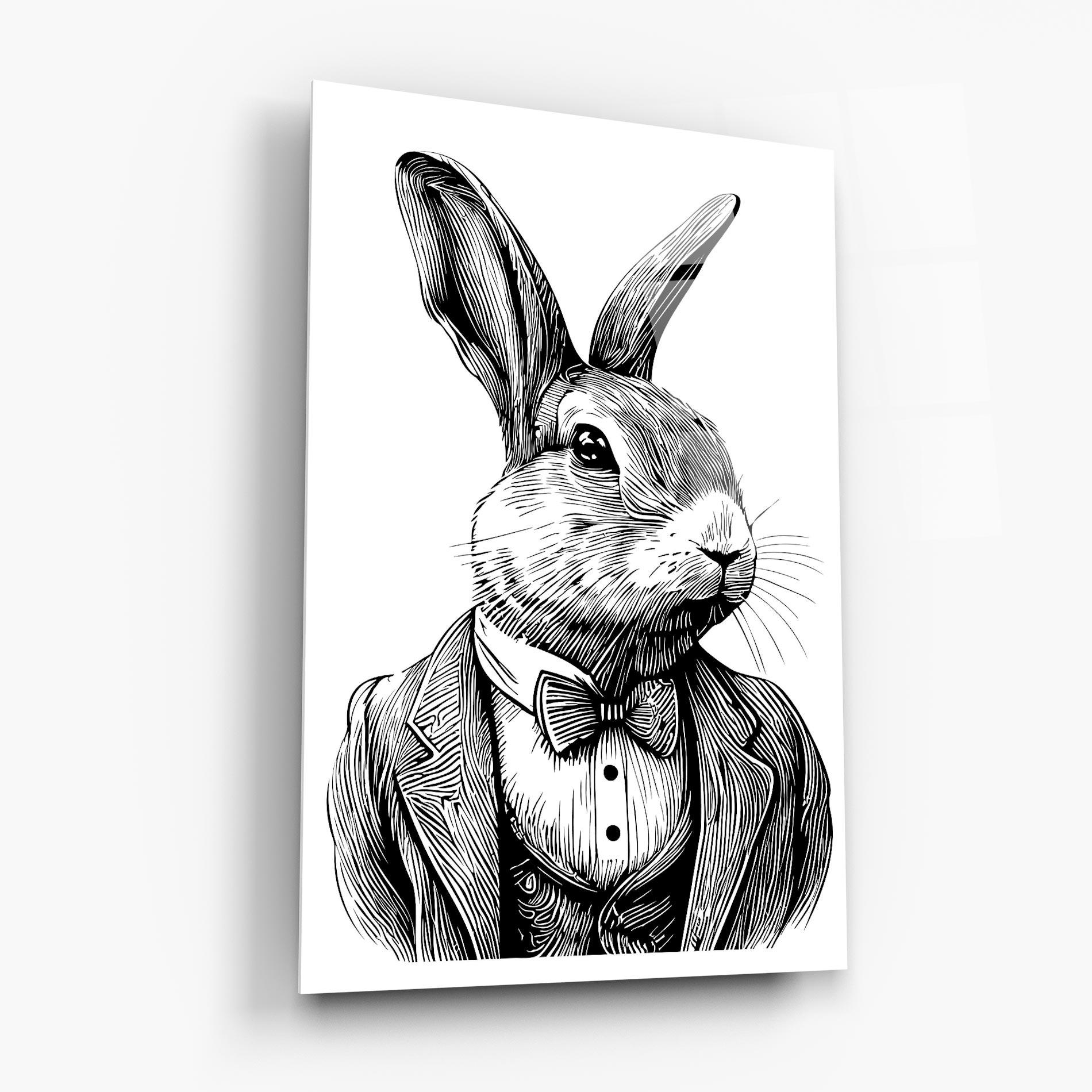 Üvegkép Bunny In Suit mockup 6