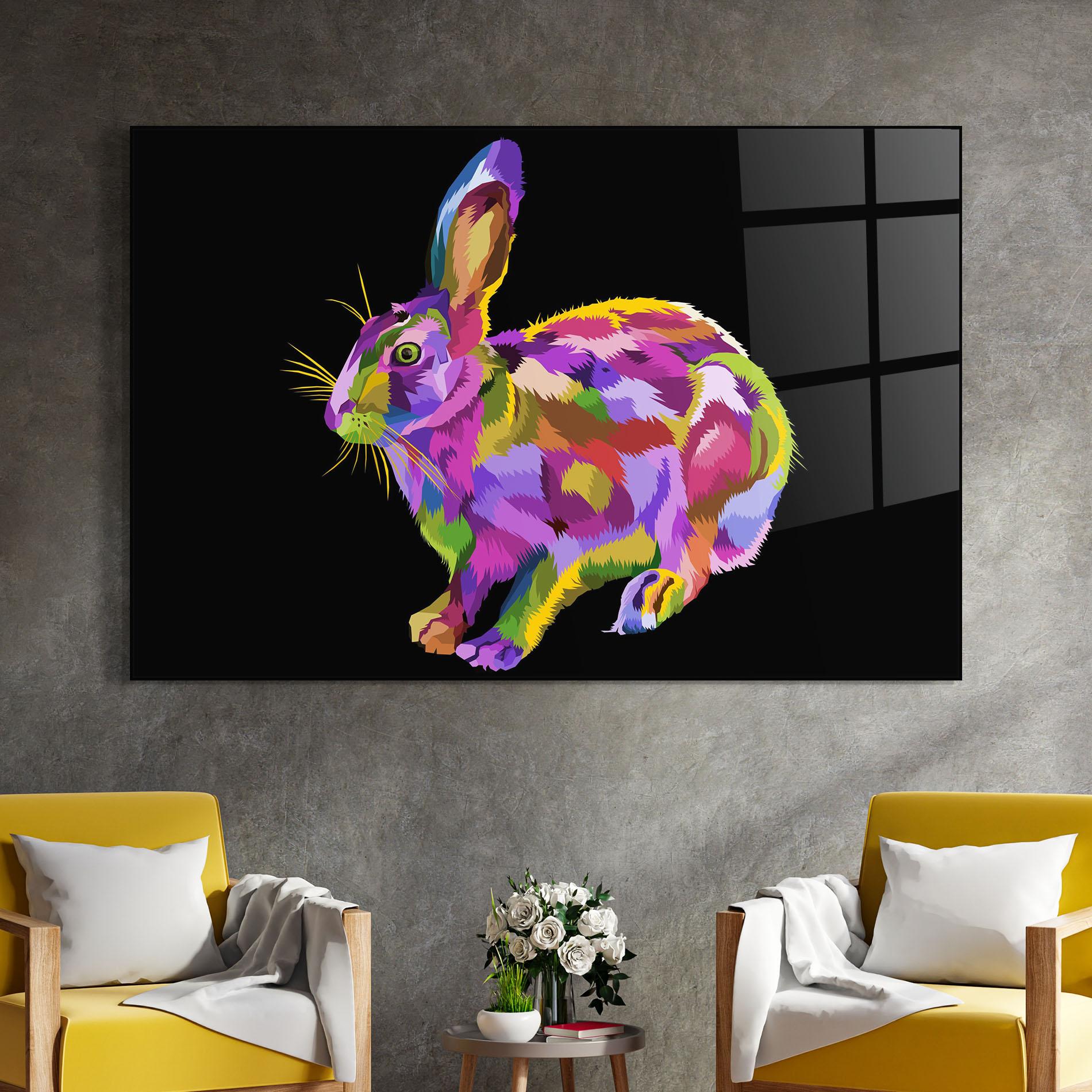 Üvegkép Colorful Bunny mockup 4