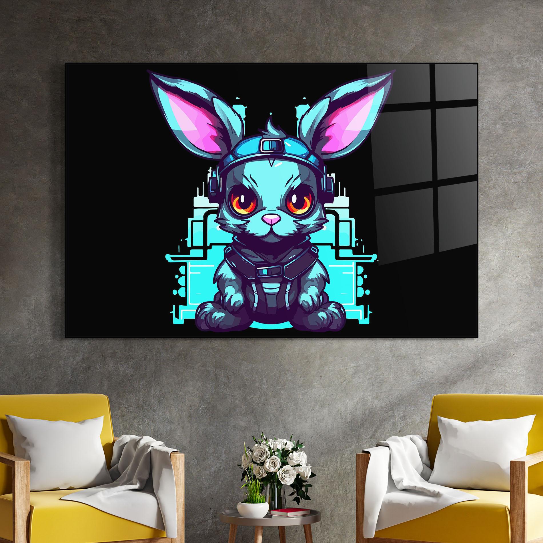 Üvegkép Cyberpunk Rabbit mockup 4