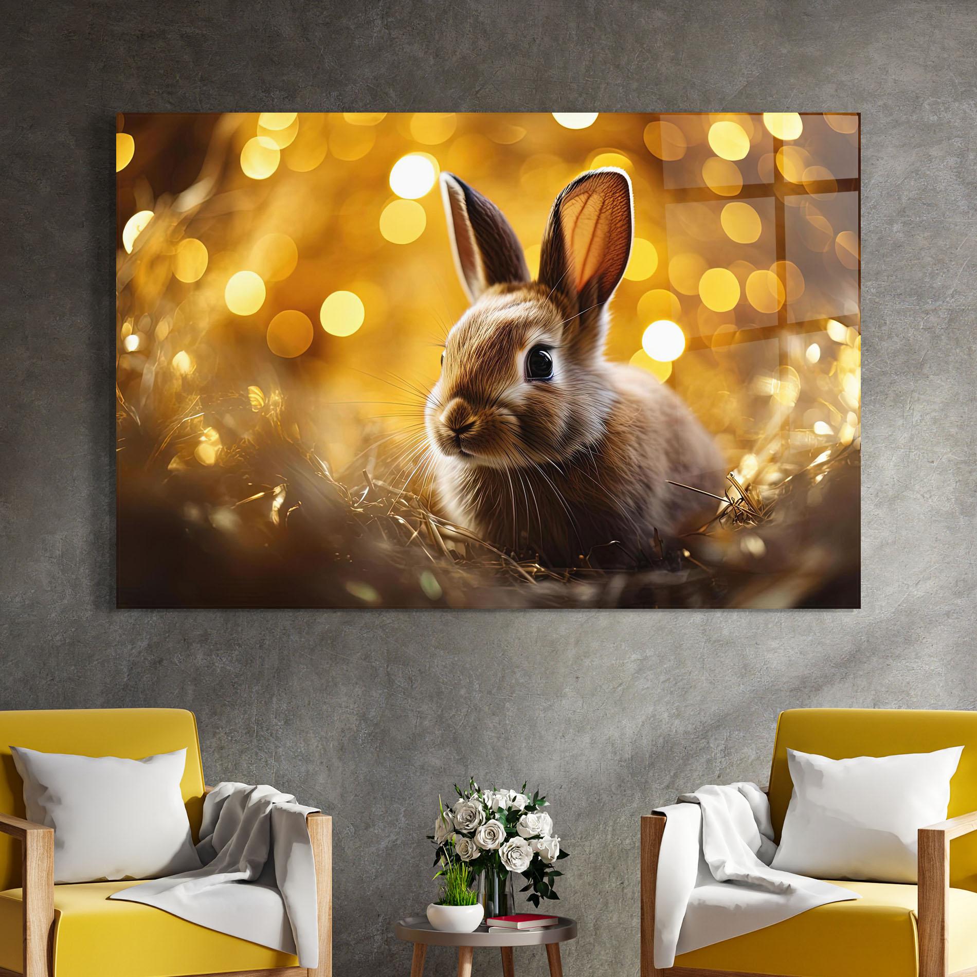 Üvegkép Gold Lights Bunny mockup 4