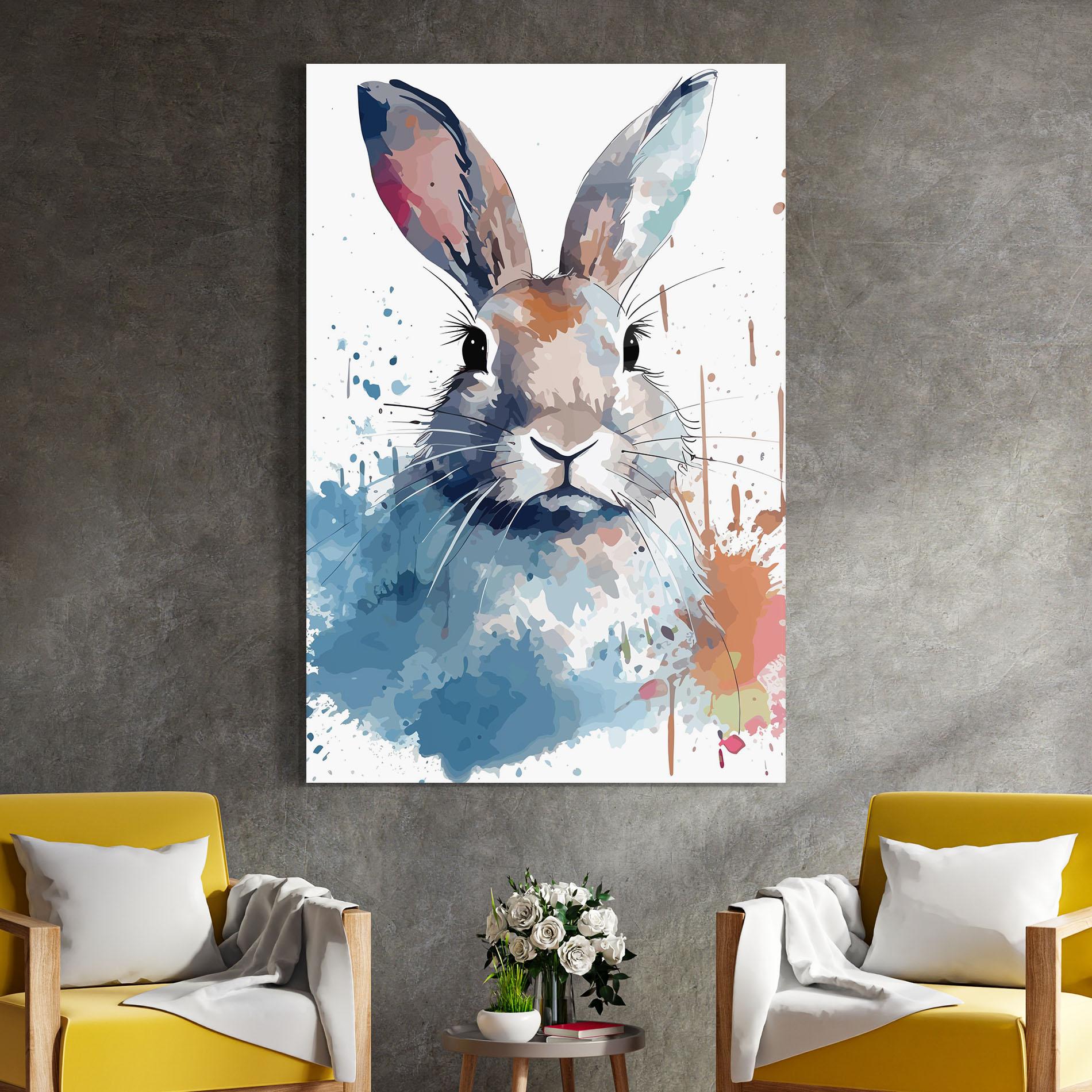 Üvegkép Bunny Art Splash mockup 4