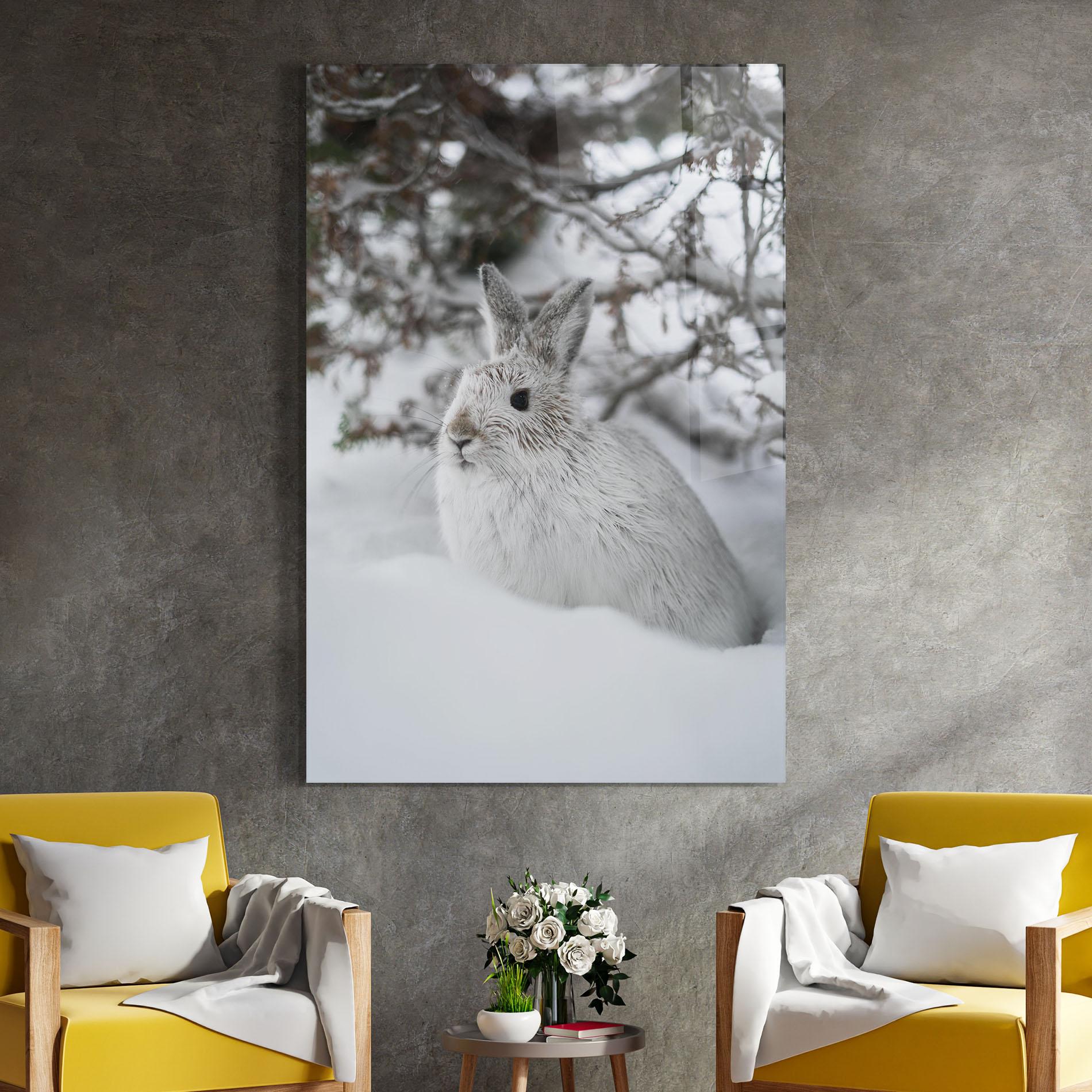 Üvegkép Bunny In Snow mockup 4