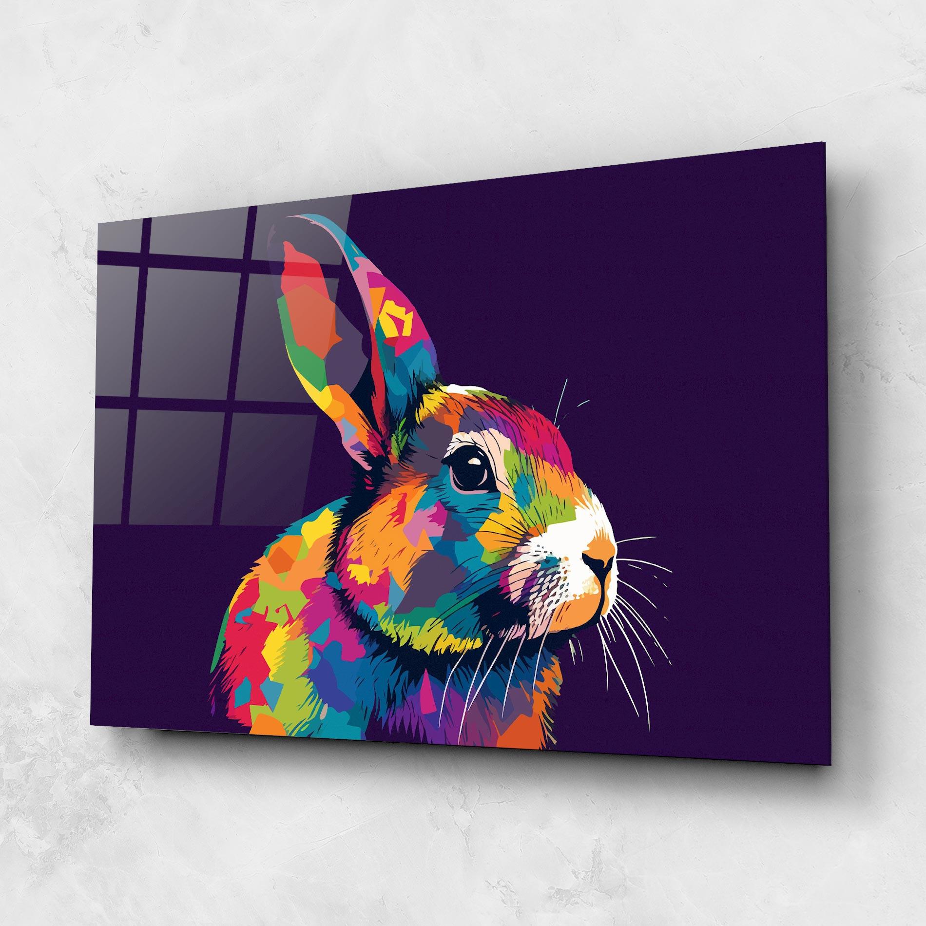 Üvegkép Bunny On Purple mockup 1