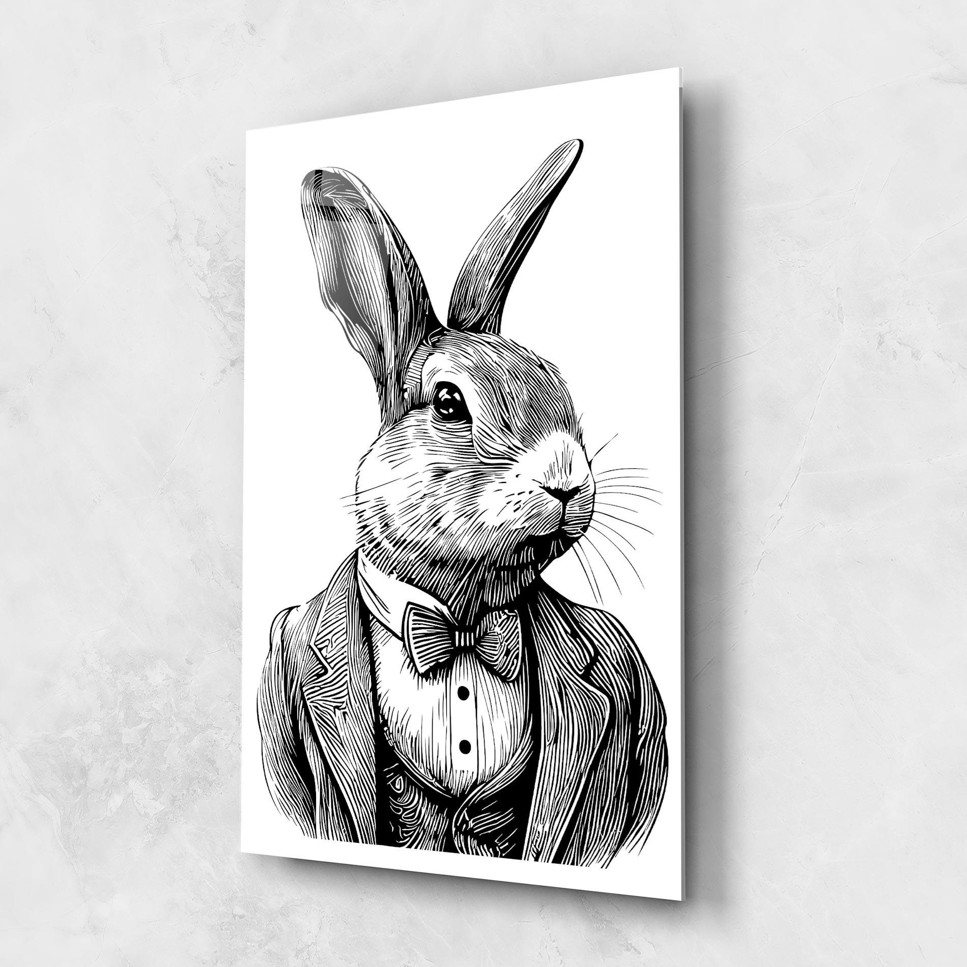Üvegkép Bunny In Suit mockup 1