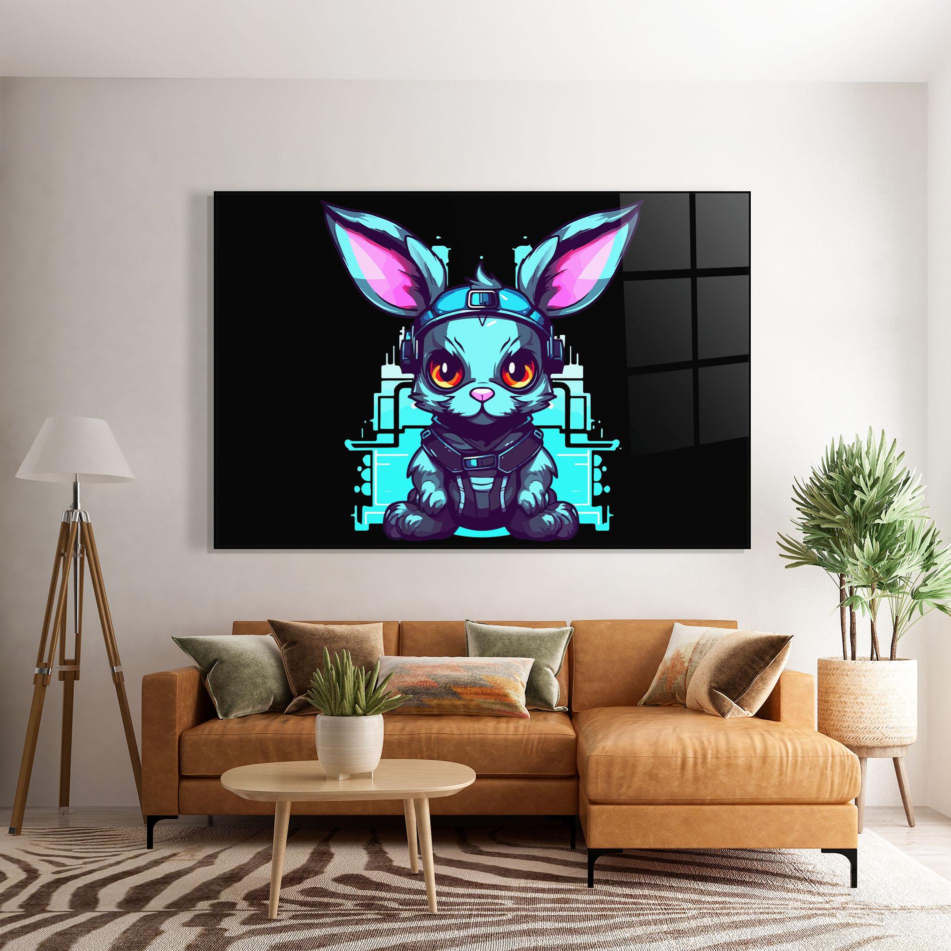 Üvegkép Cyberpunk Rabbit mockup 7