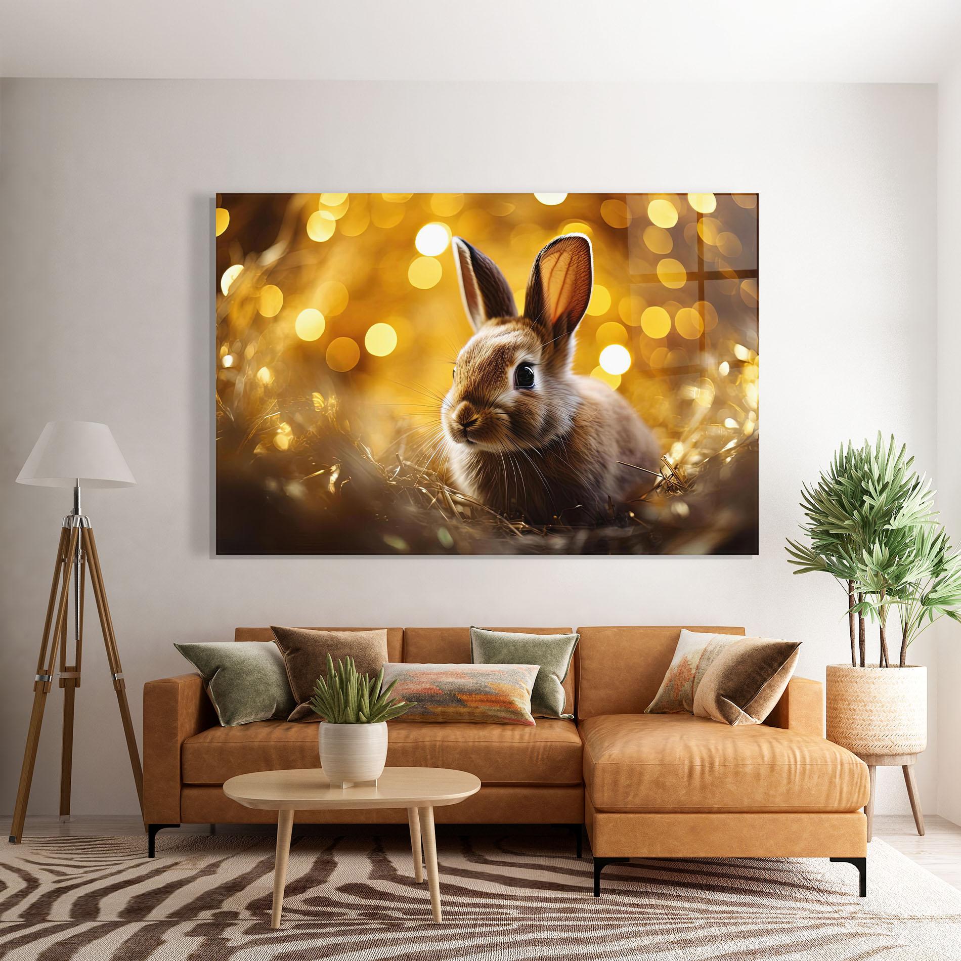 Üvegkép Gold Lights Bunny mockup 7