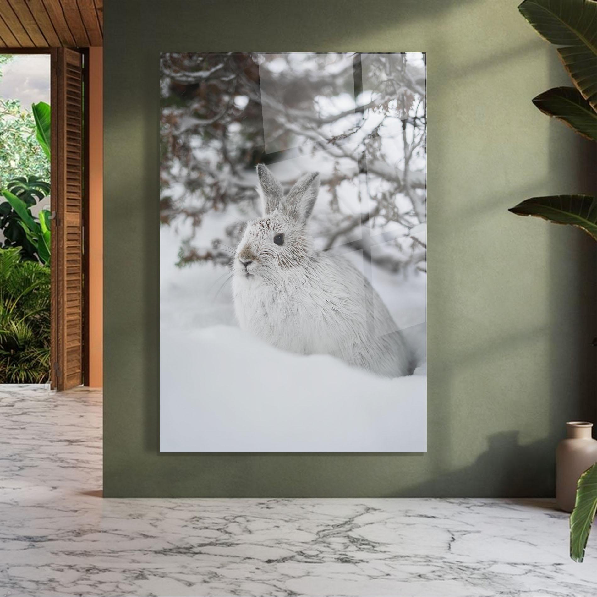 Üvegkép Bunny In Snow mockup 7