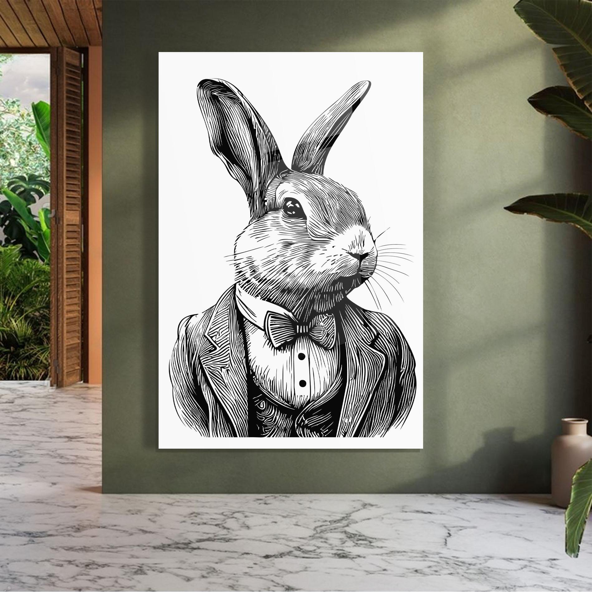 Üvegkép Bunny In Suit mockup 7