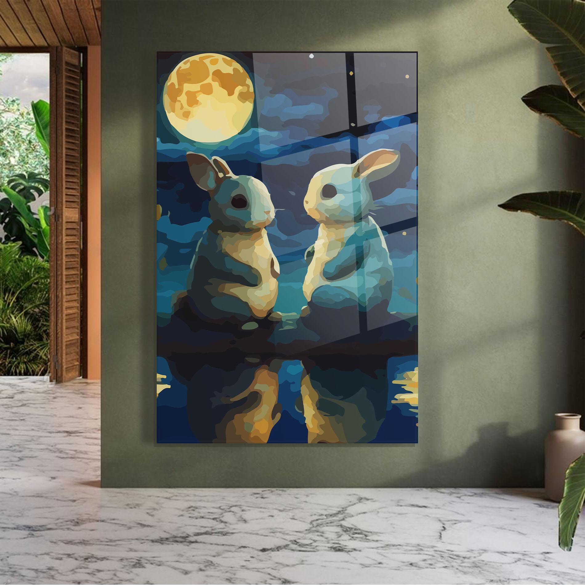 Üvegkép Full Moon Bunny mockup 7