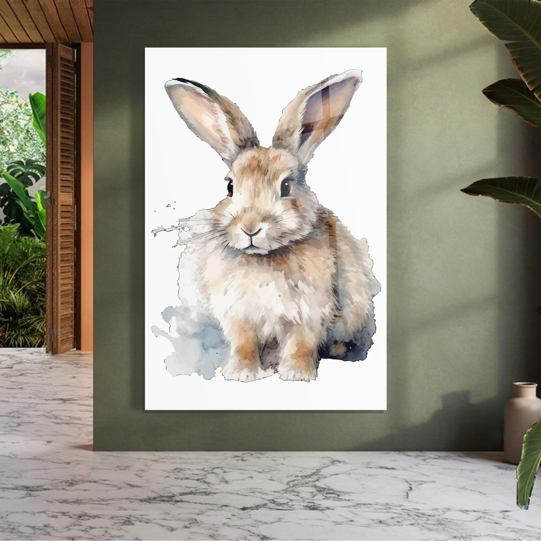 Üvegkép Watercolor Cute Bunny mockup 7