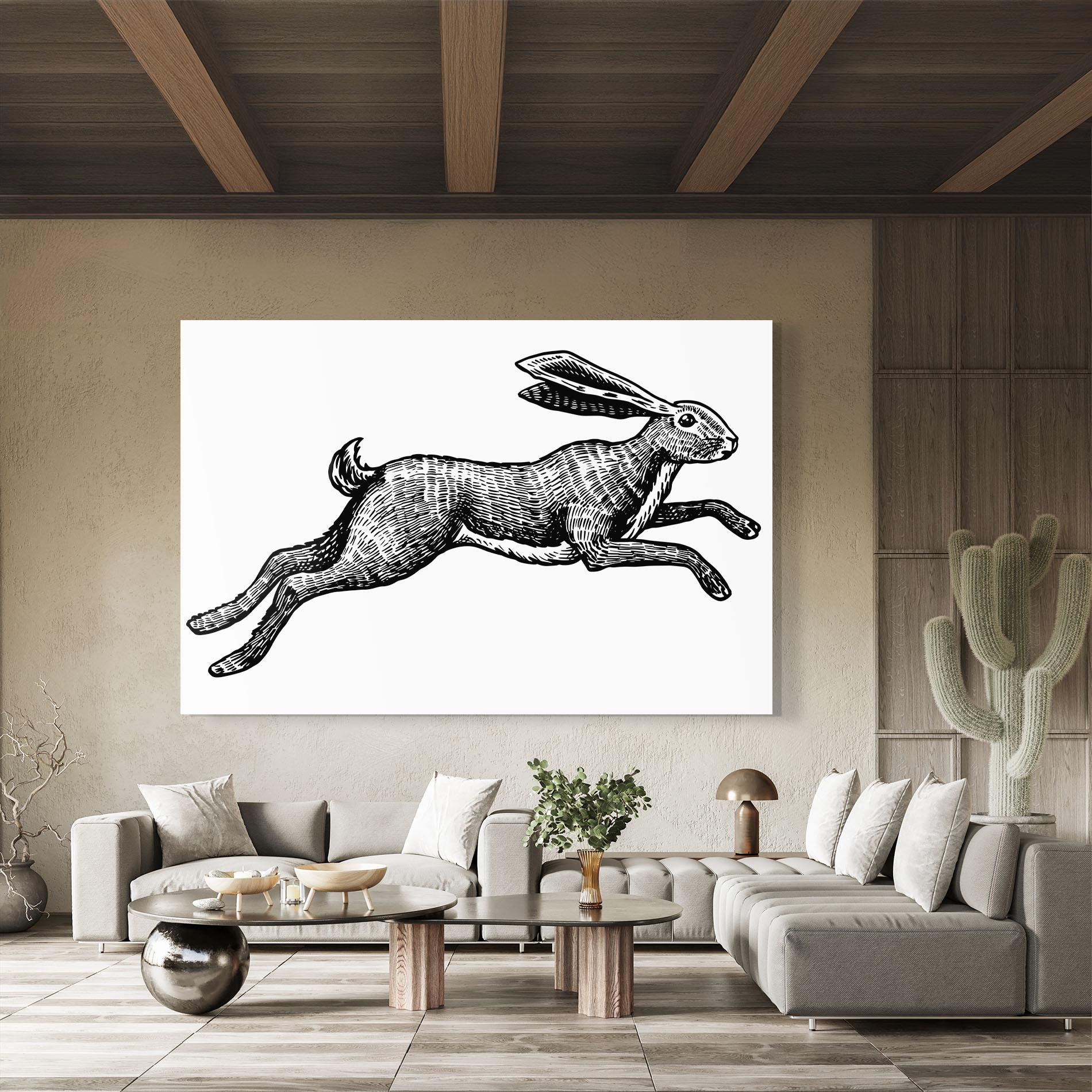 Üvegkép Black Line Bunny mockup 8