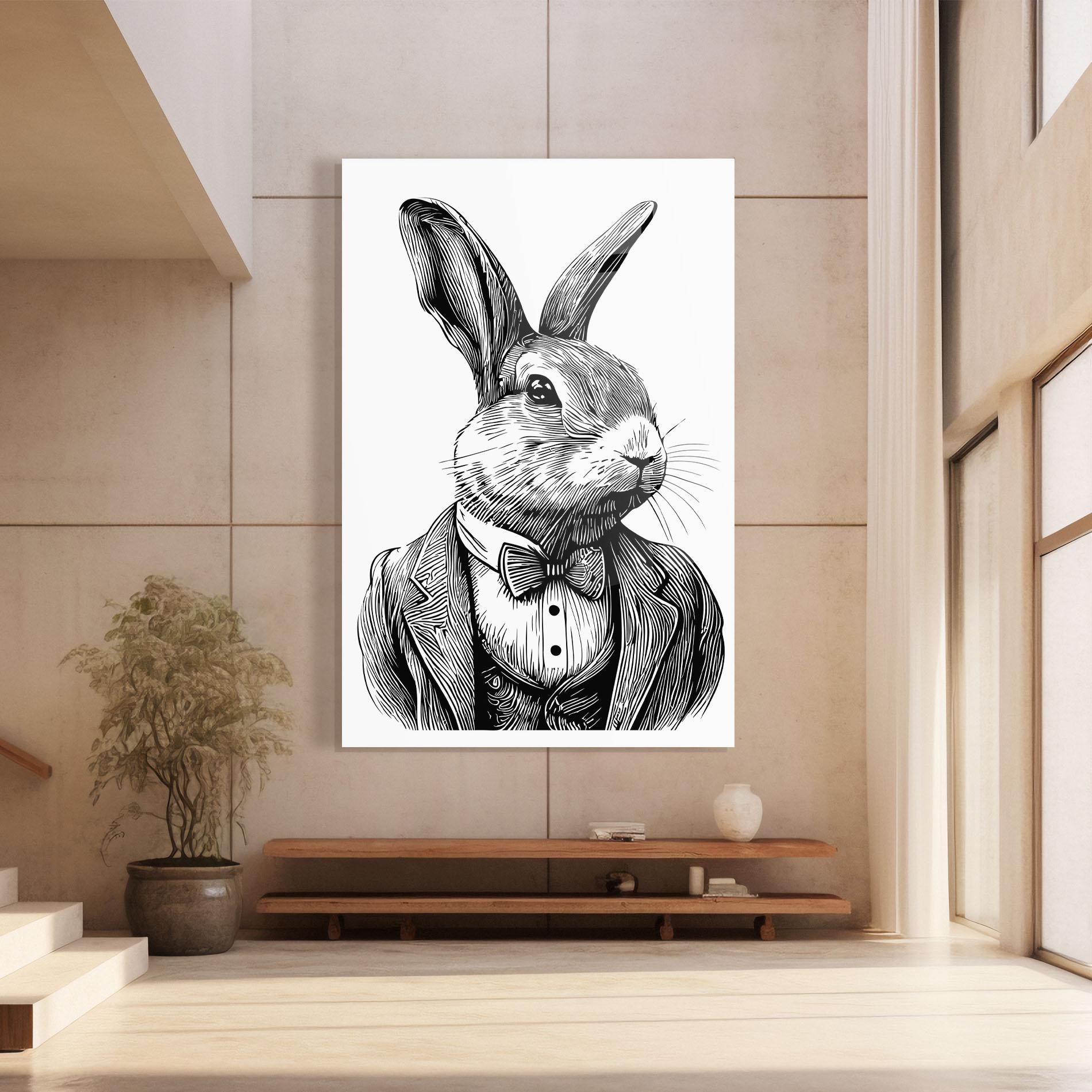Üvegkép Bunny In Suit mockup 8