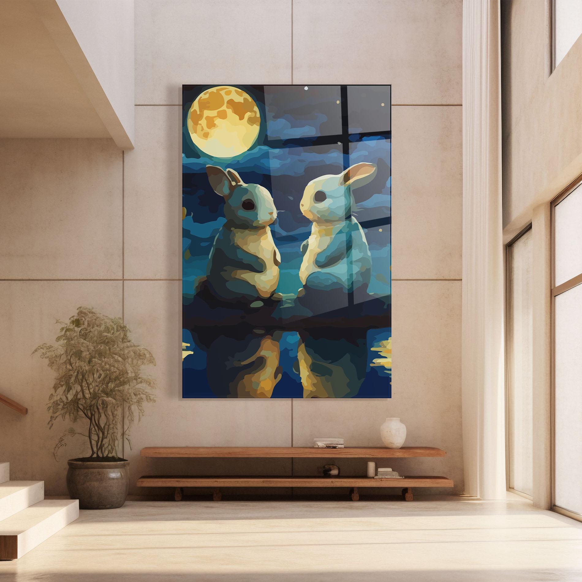 Üvegkép Full Moon Bunny mockup 8