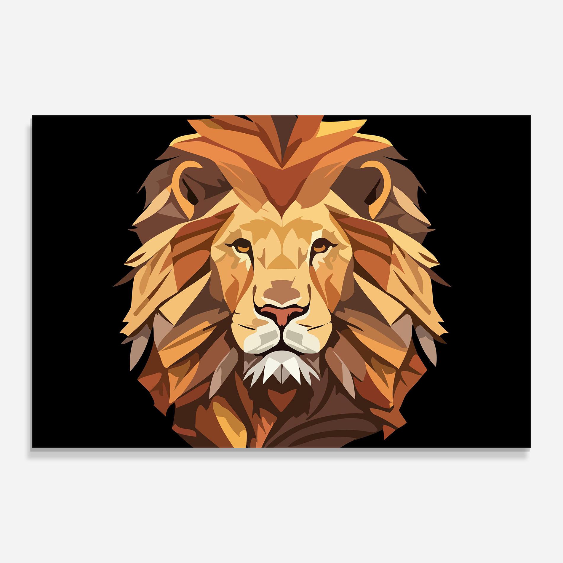 Üvegkép Cartoon Lion mockup 0