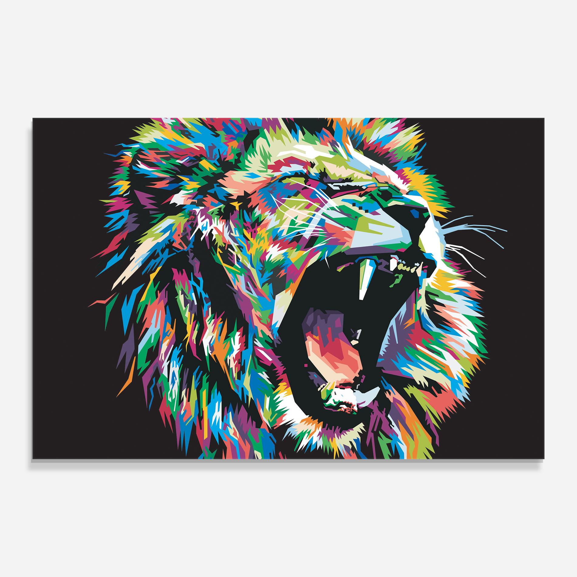Üvegkép Green Blue Lion mockup 0