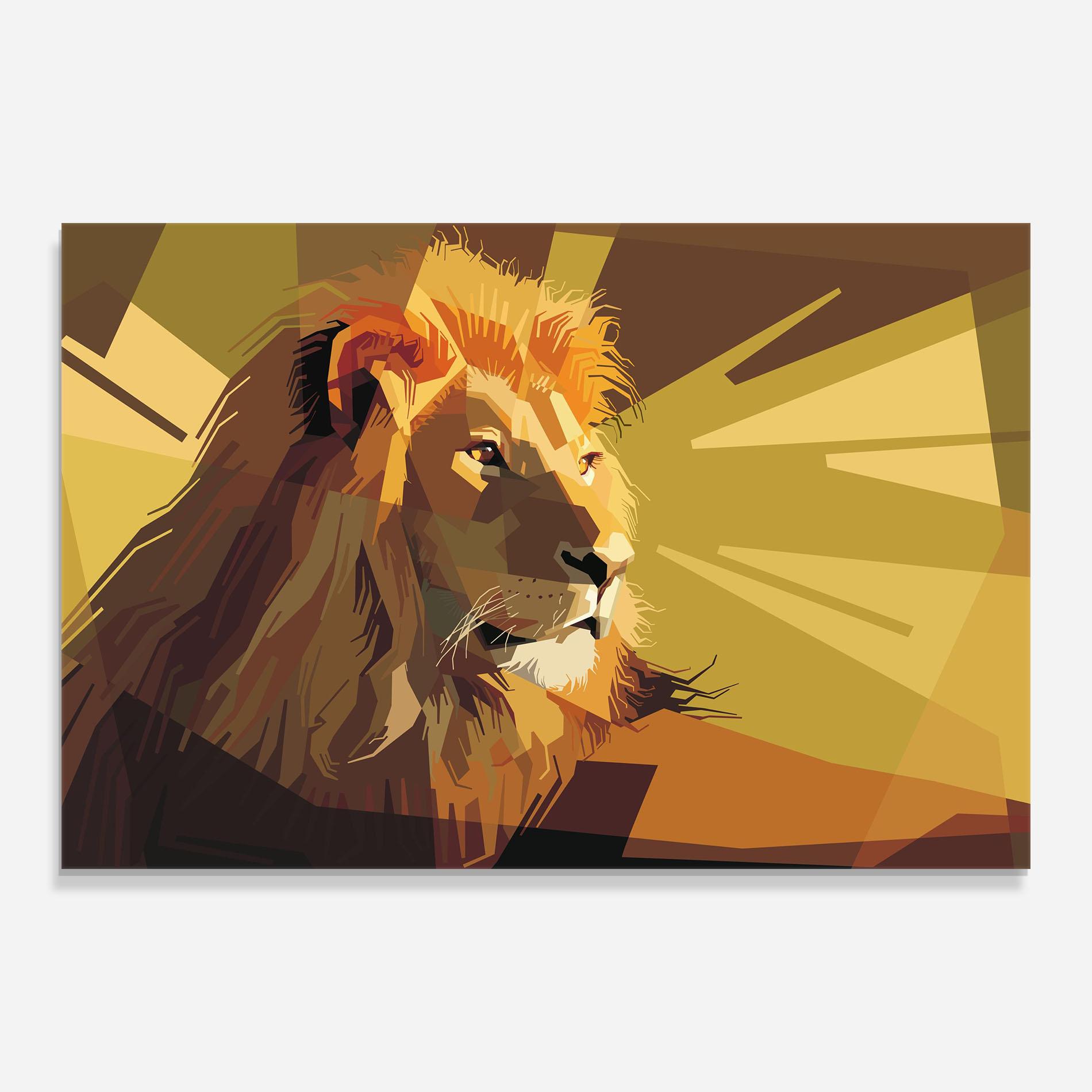 Üvegkép Lion Art mockup 0