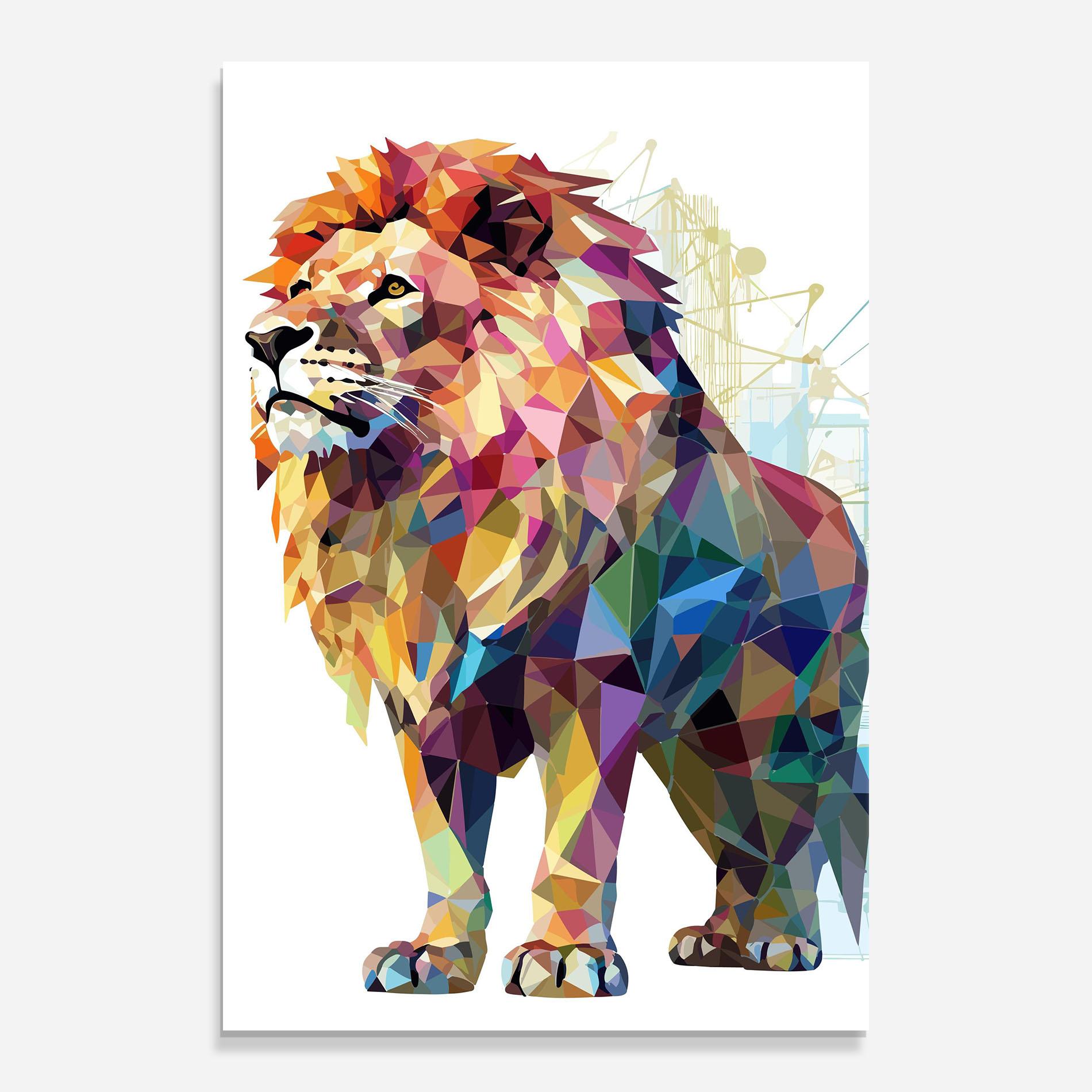 Üvegkép Artistic Lion mockup 0