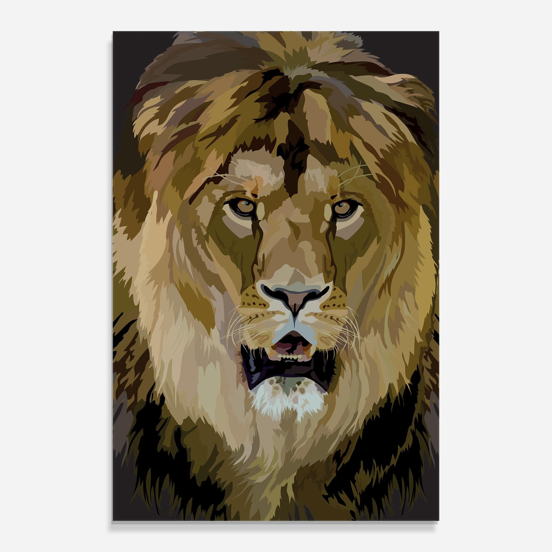 Üvegkép Beautiful Lion Art mockup 0