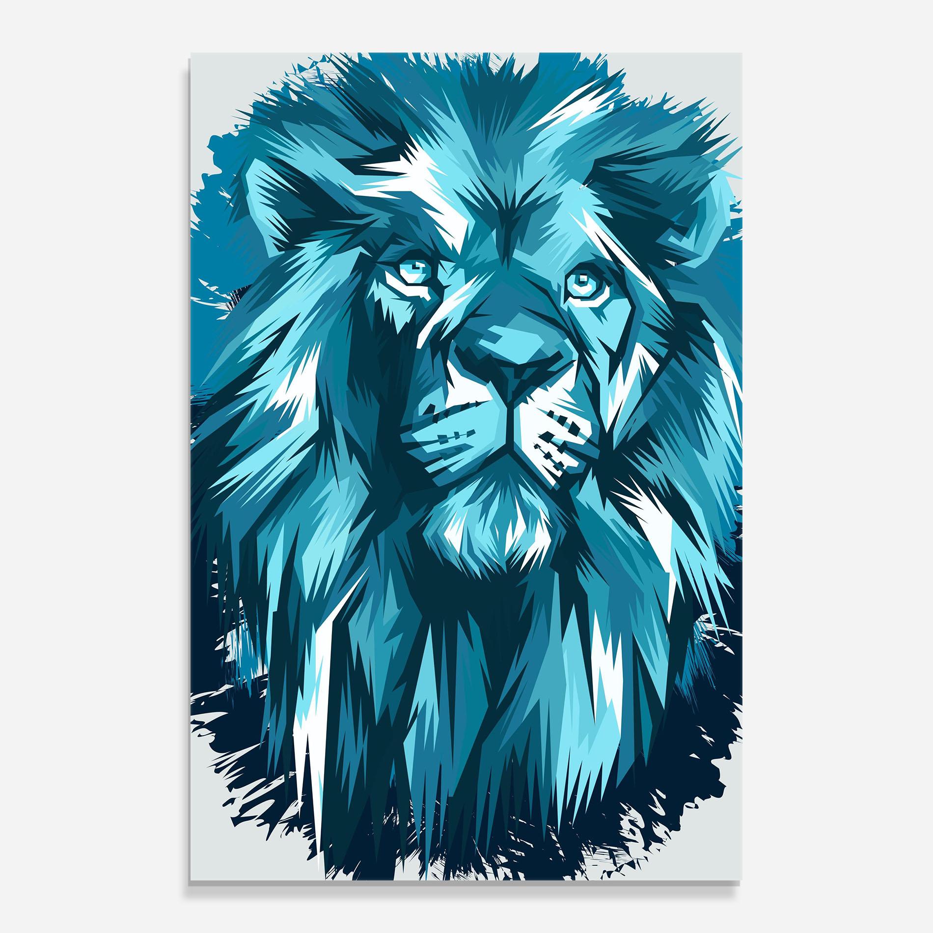 Üvegkép Blue Lion Head mockup 0