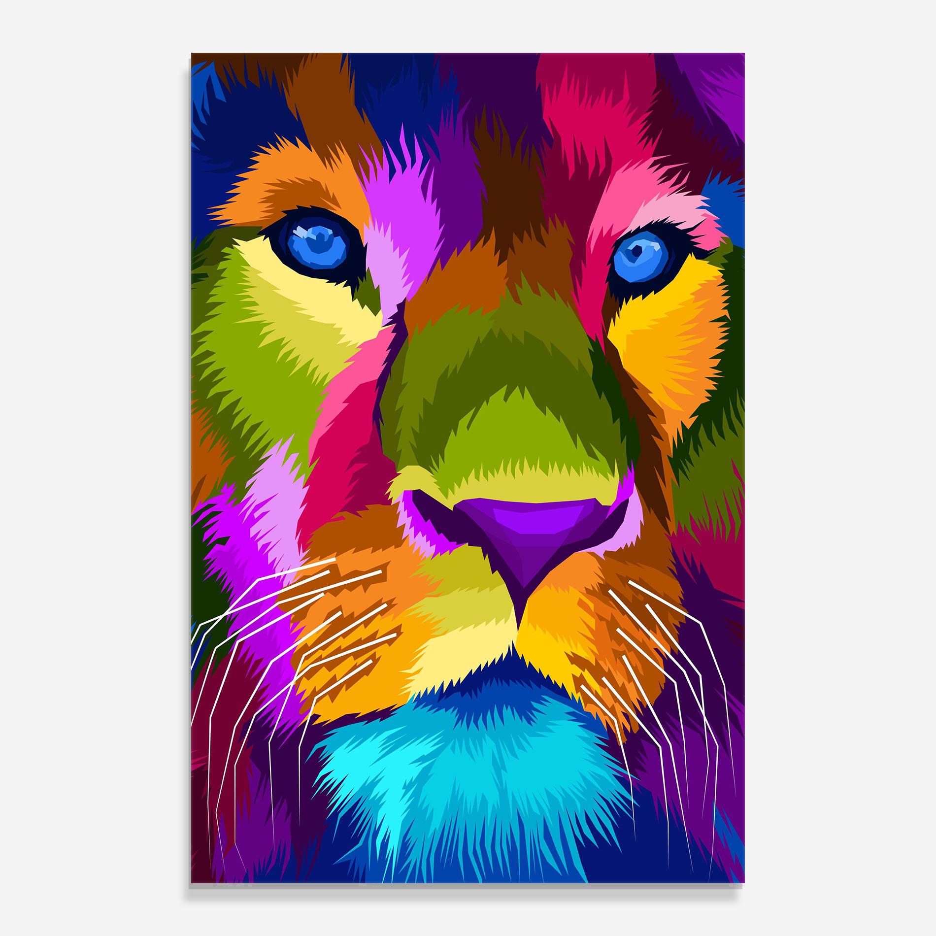 Üvegkép Color Lion Close Up mockup 0