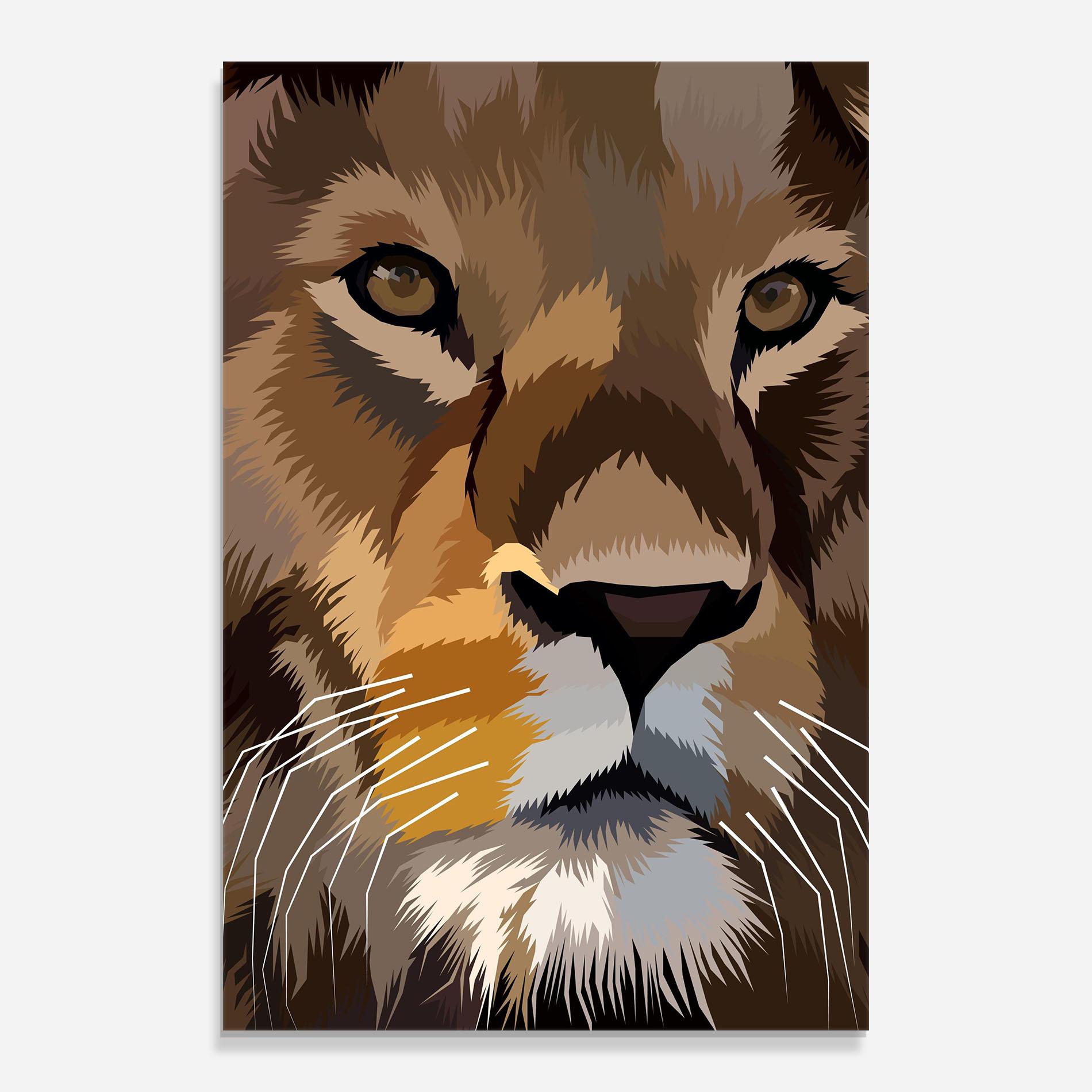 Üvegkép Cute Lion Art mockup 0