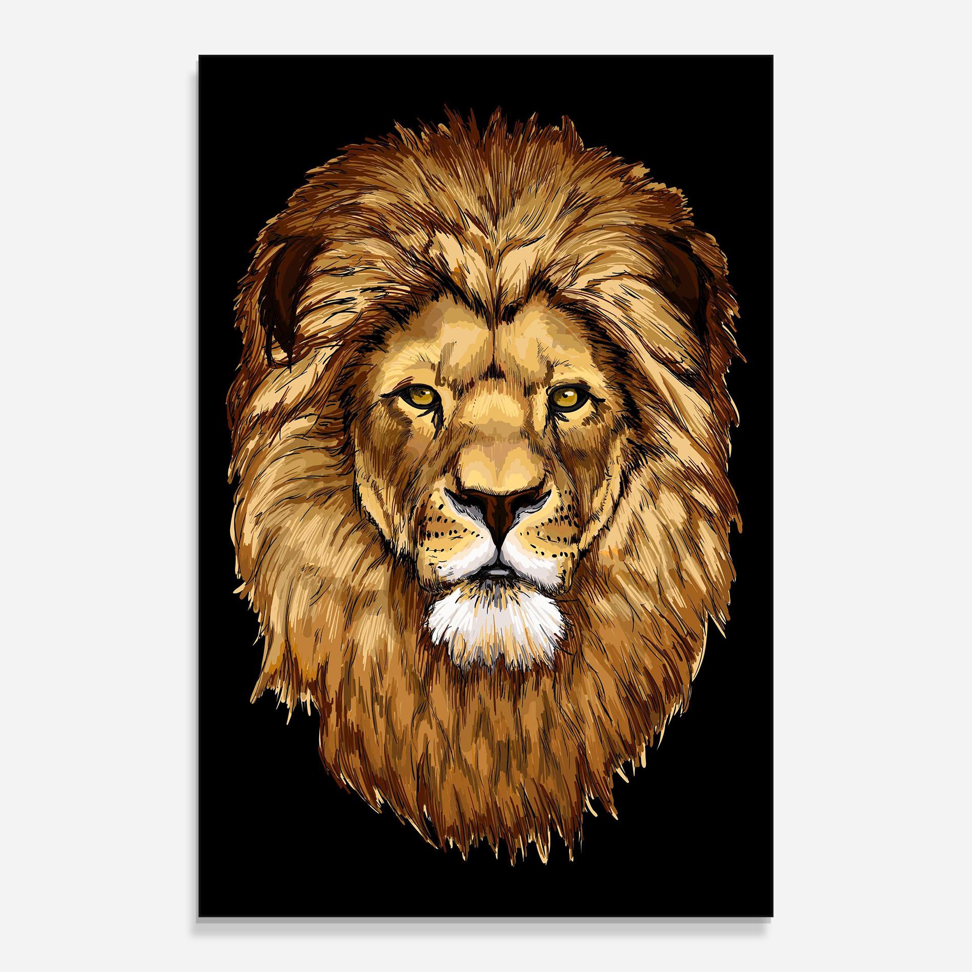 Üvegkép Lion Head mockup 0