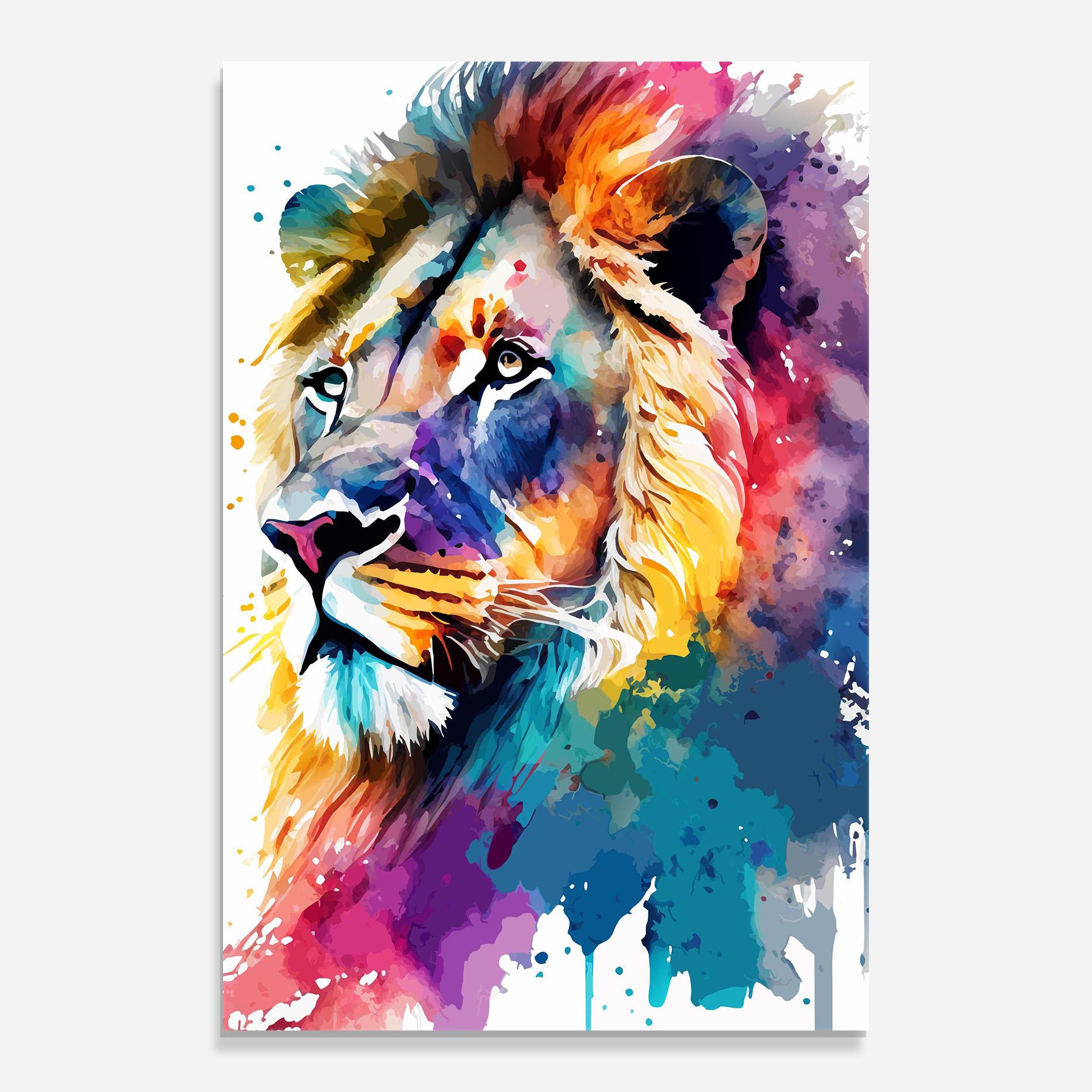 Üvegkép Vibrant Color Lion mockup 0