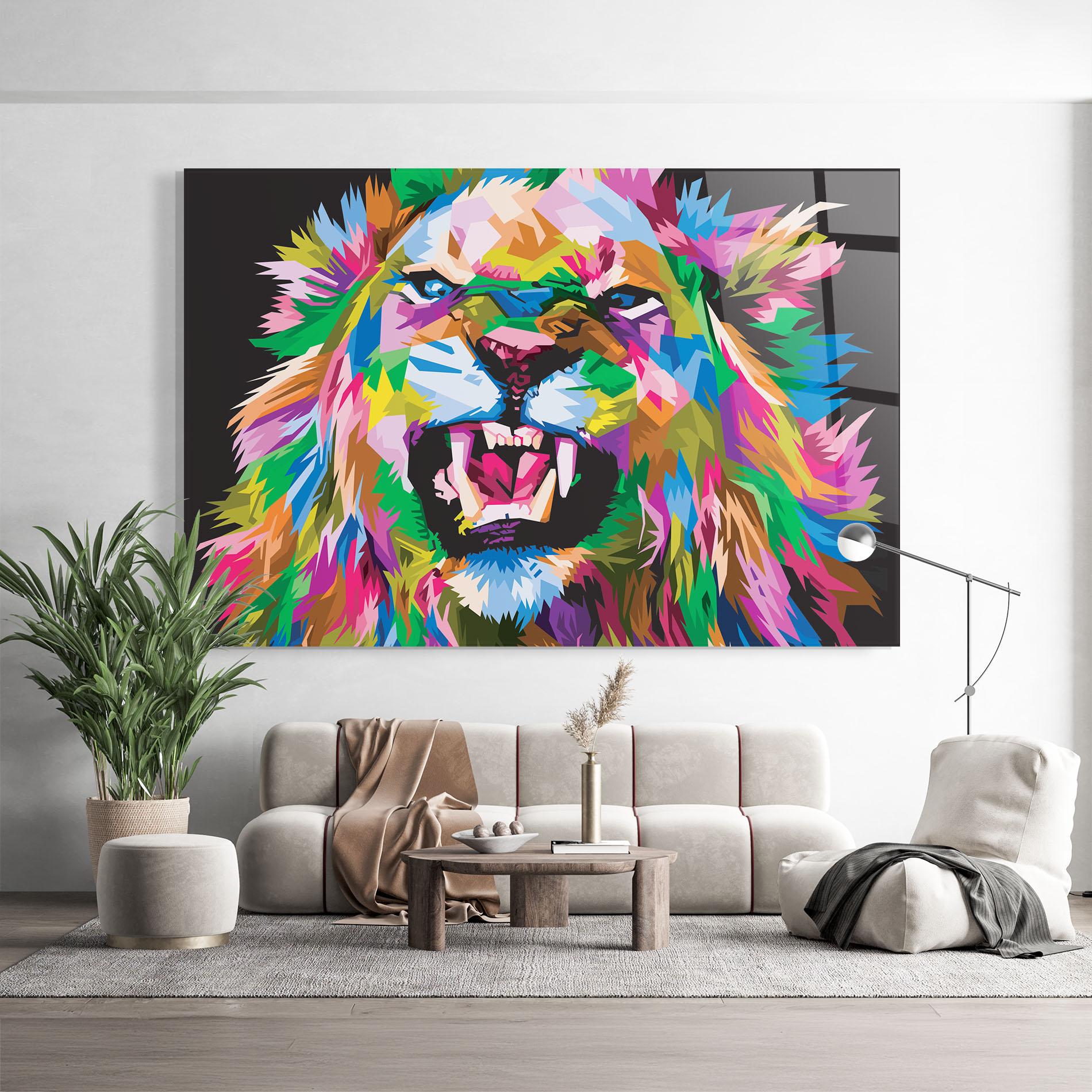 Üvegkép Angry Lion Eyes mockup 9