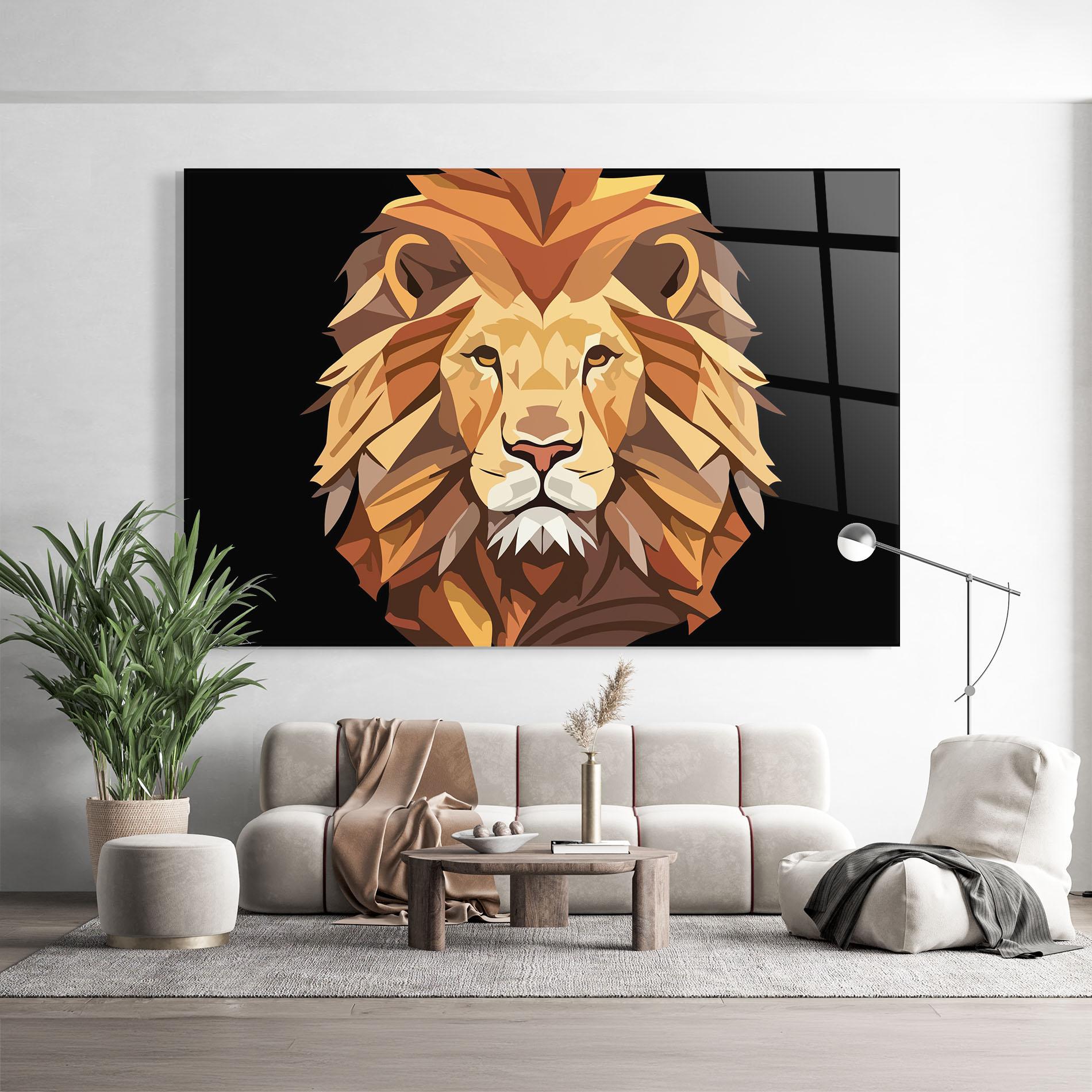 Üvegkép Cartoon Lion mockup 9