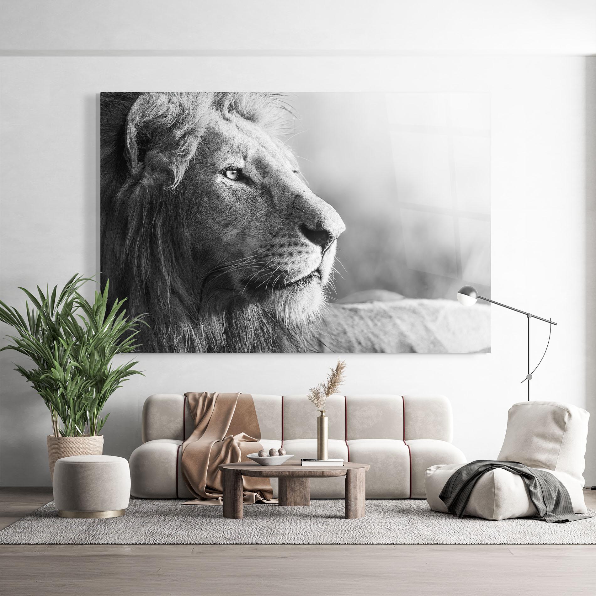 Üvegkép Grey Lion Head mockup 9