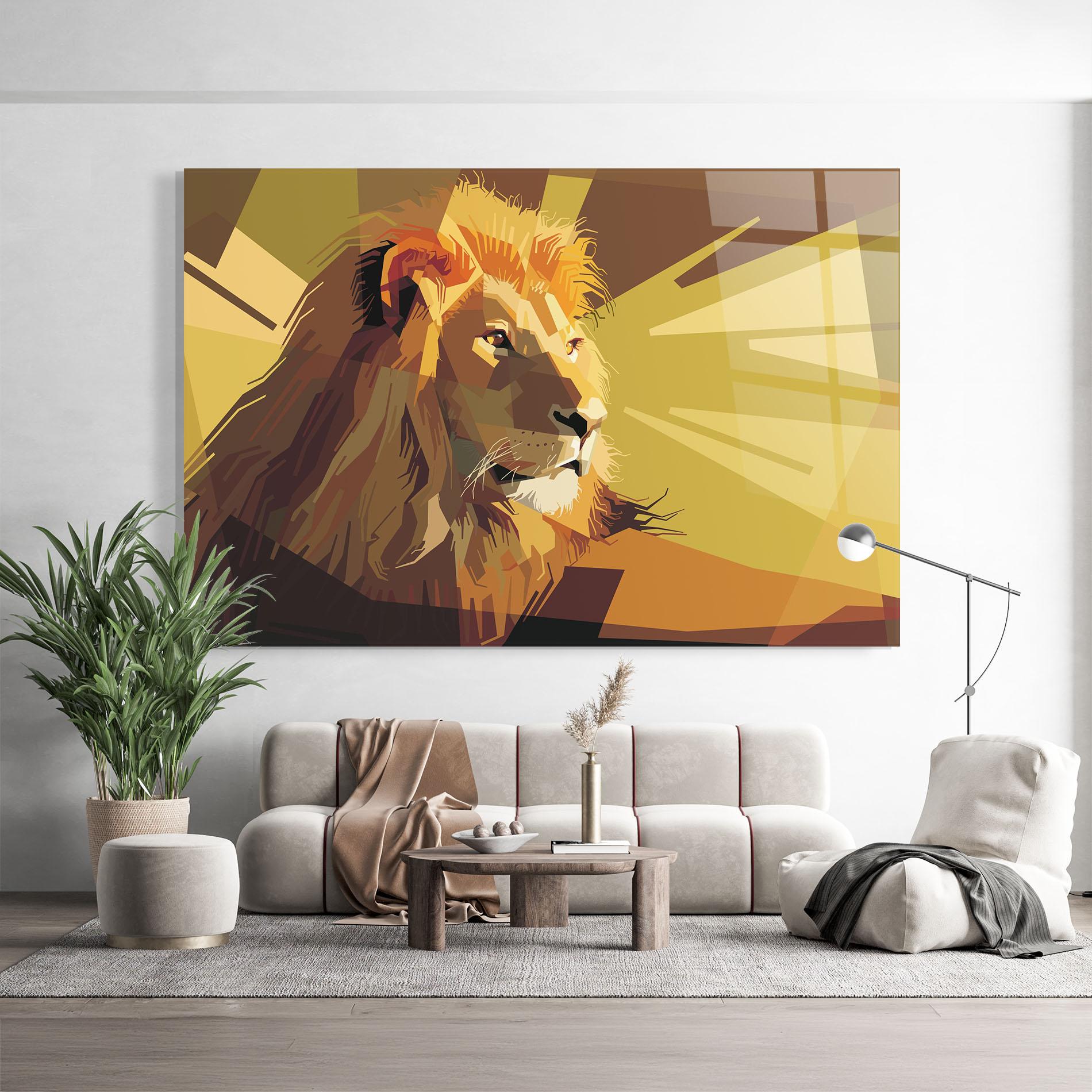 Üvegkép Lion Art mockup 9