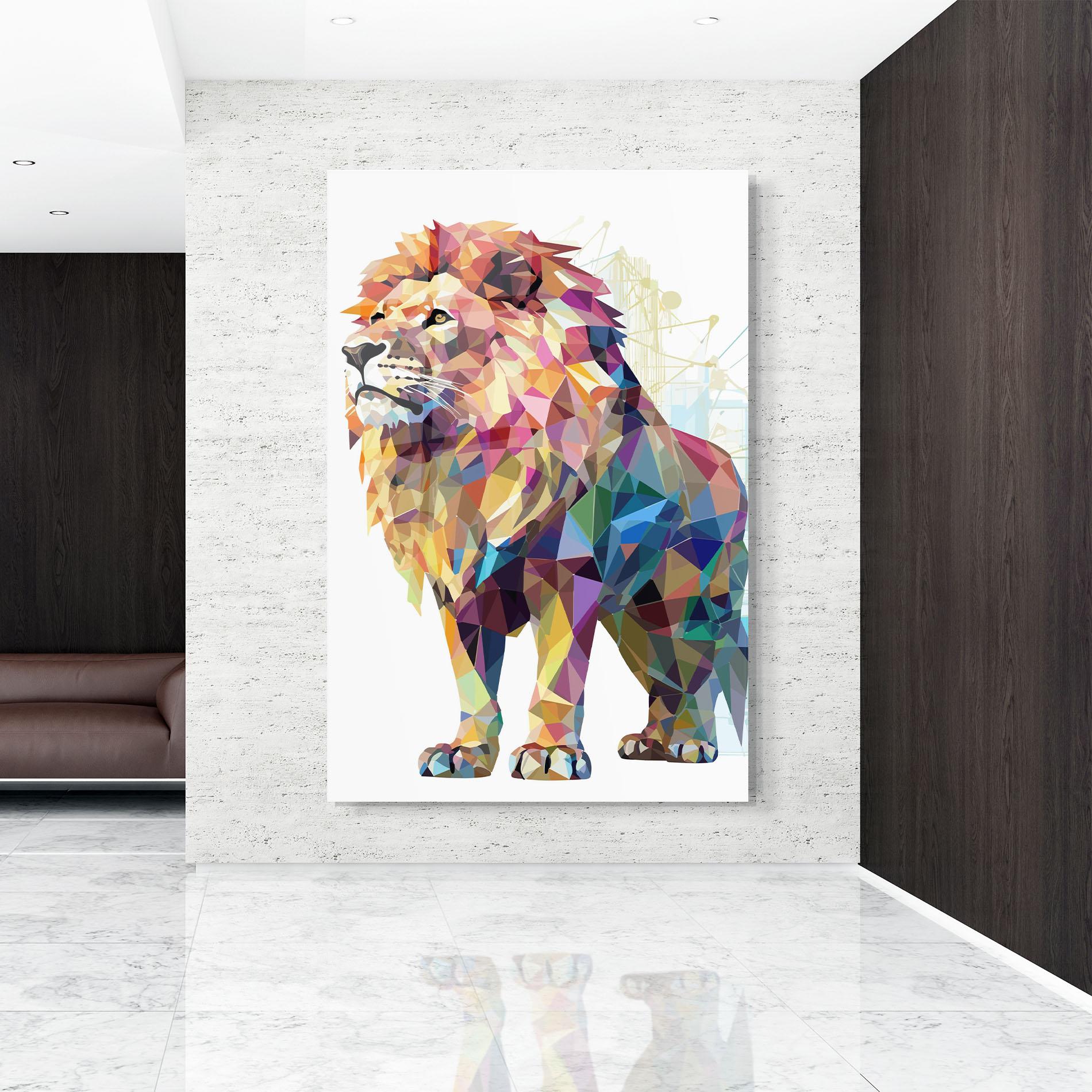 Üvegkép Artistic Lion mockup 9