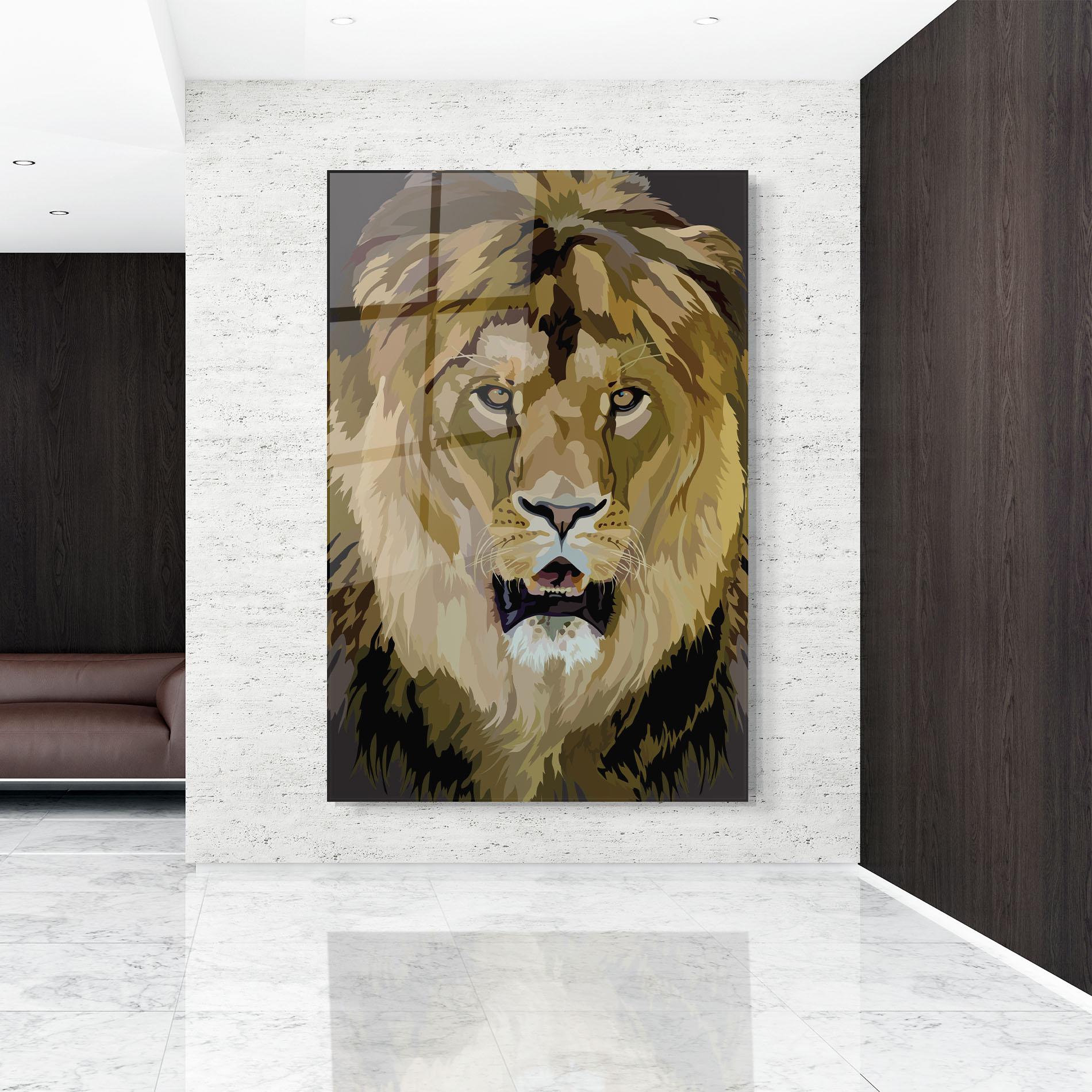 Üvegkép Beautiful Lion Art mockup 9