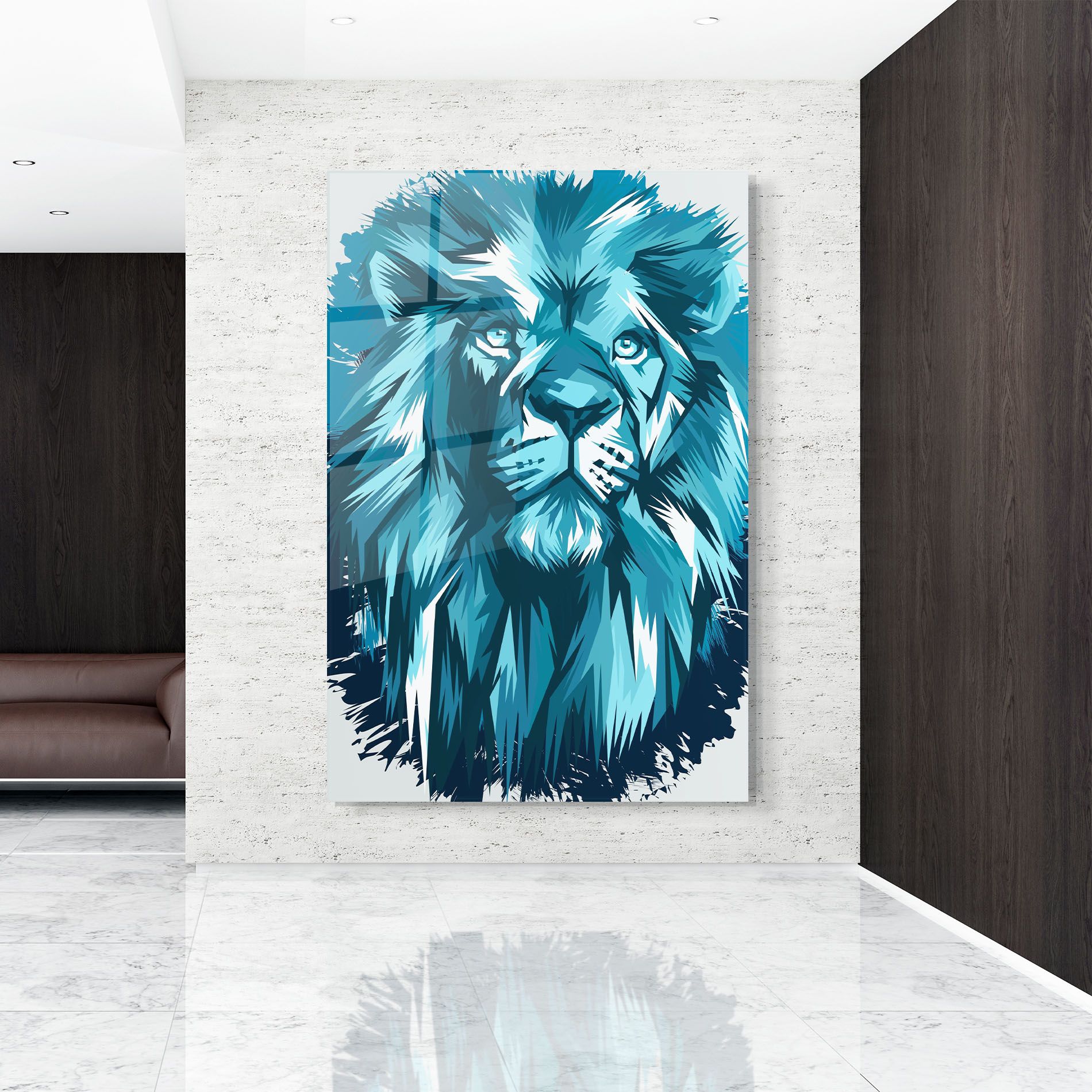 Blue Lion Head mockup 9
