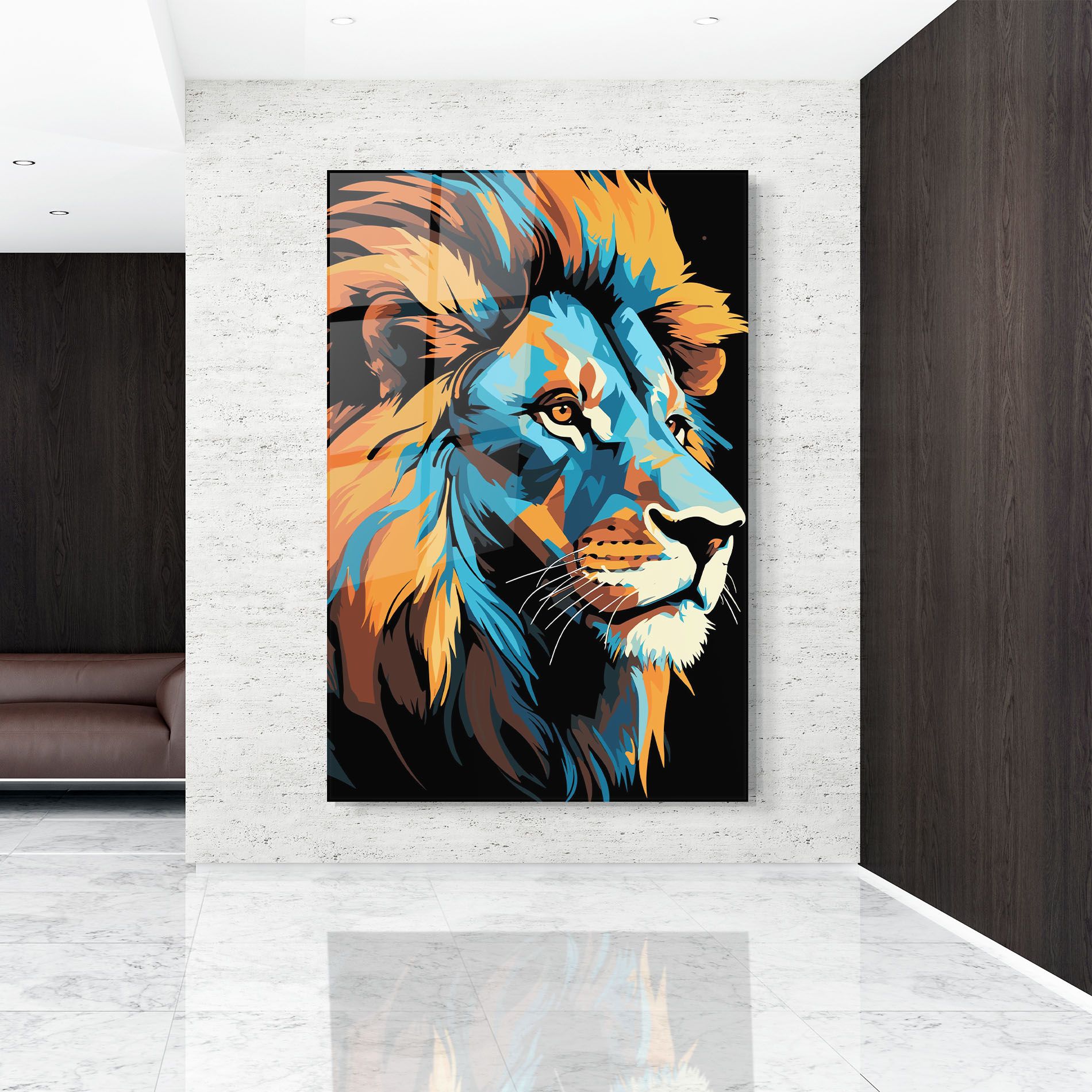 Blue Yellow Lion mockup 9