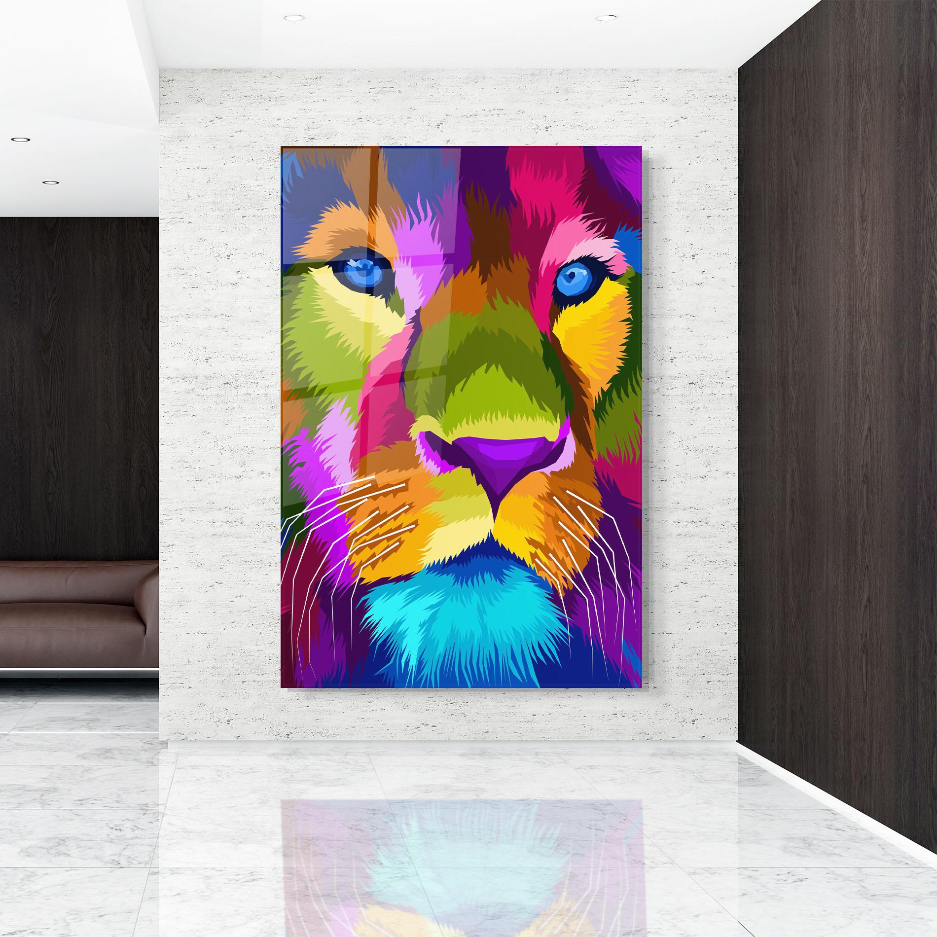 Üvegkép Color Lion Close Up mockup 9
