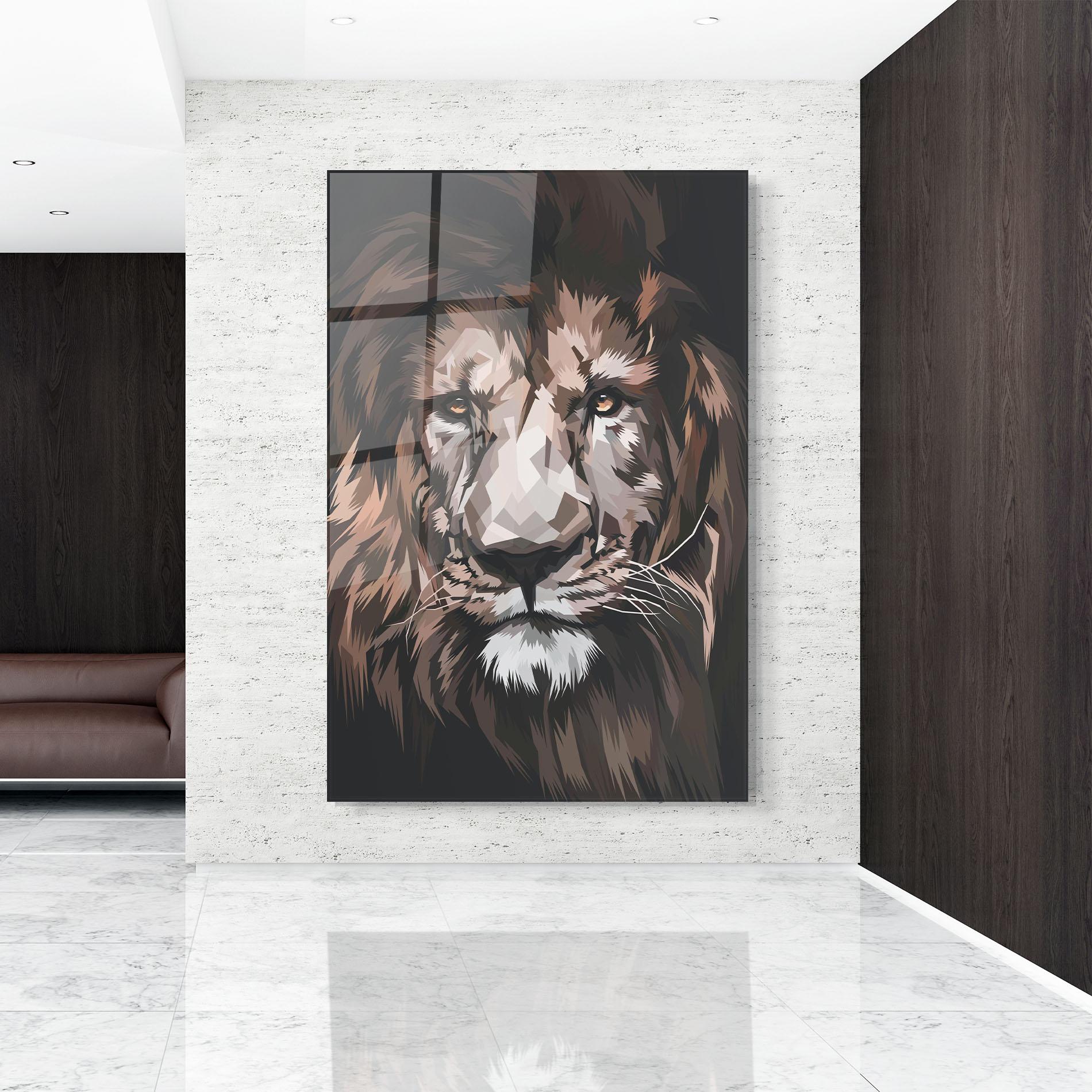 Üvegkép Lion Art Close Up mockup 9
