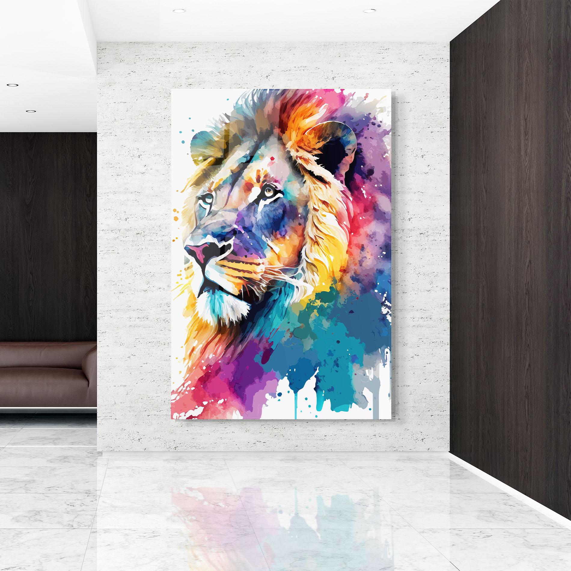 Üvegkép Vibrant Color Lion mockup 9