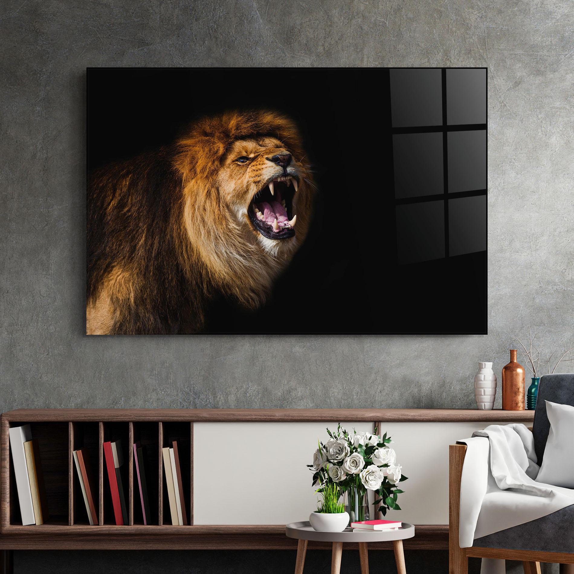 Üvegkép Beautiful Lion Portrait mockup 2