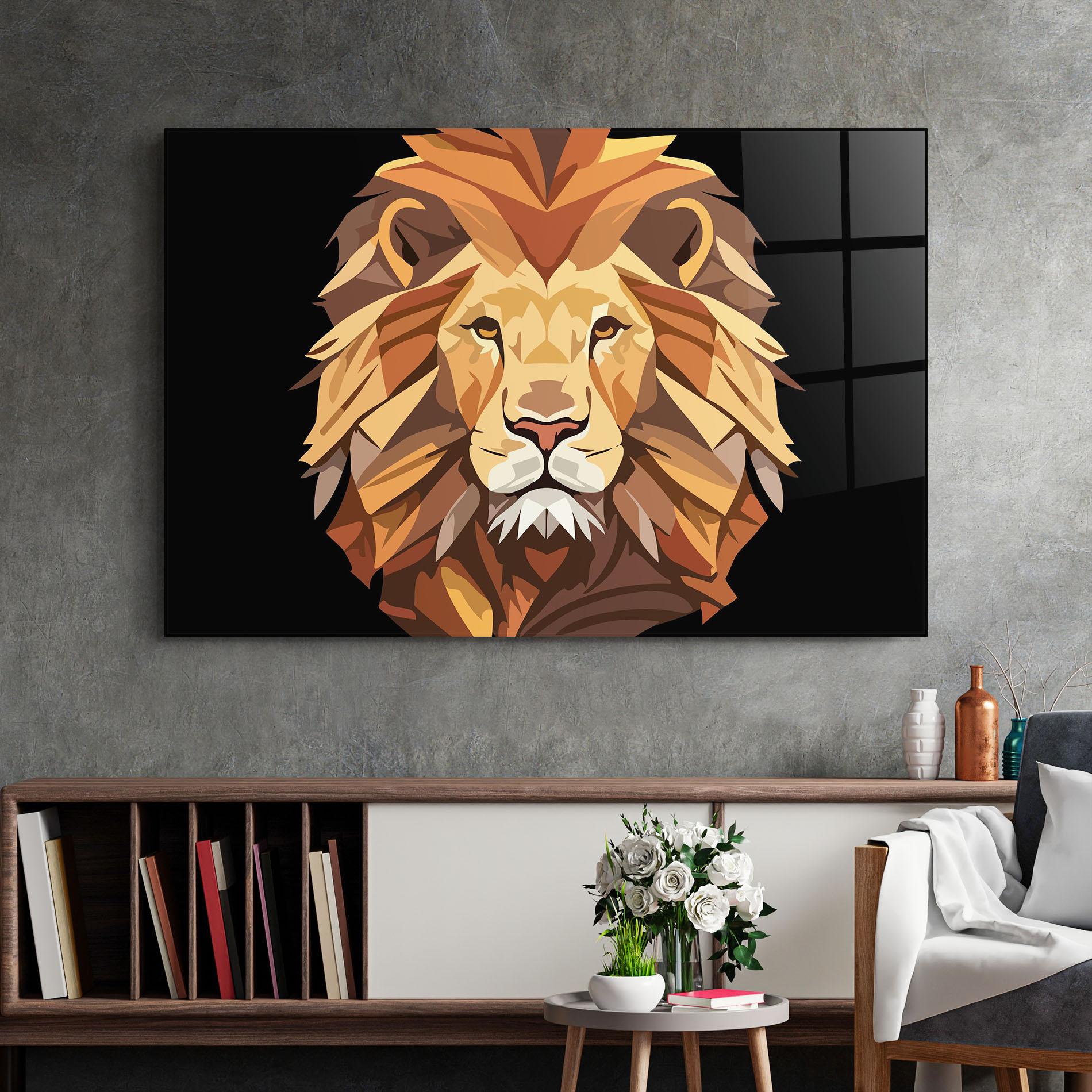 Üvegkép Cartoon Lion mockup 2