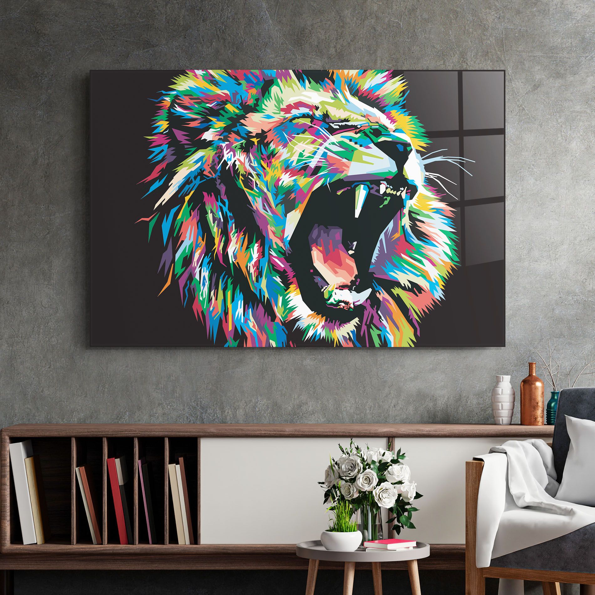 Green Blue Lion mockup 2