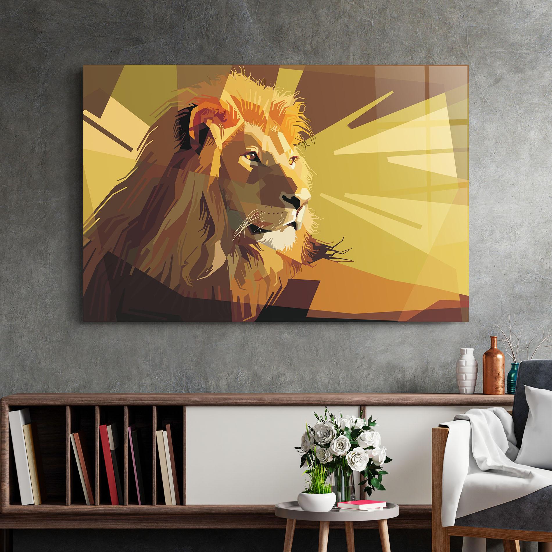 Üvegkép Lion Art mockup 2