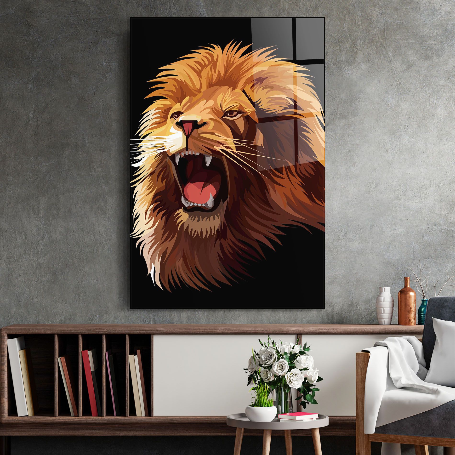 Angry Lion Head mockup 2