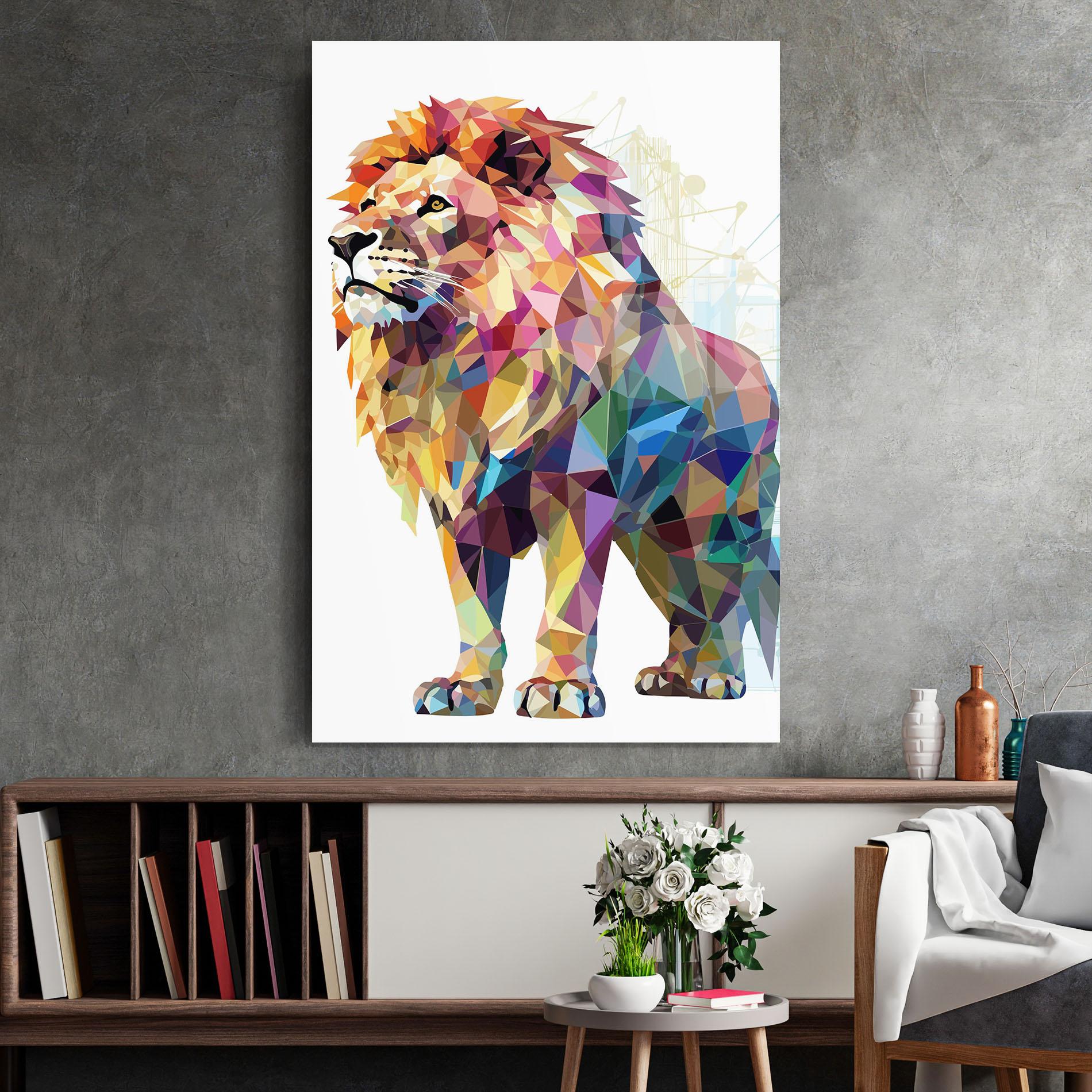 Üvegkép Artistic Lion mockup 2