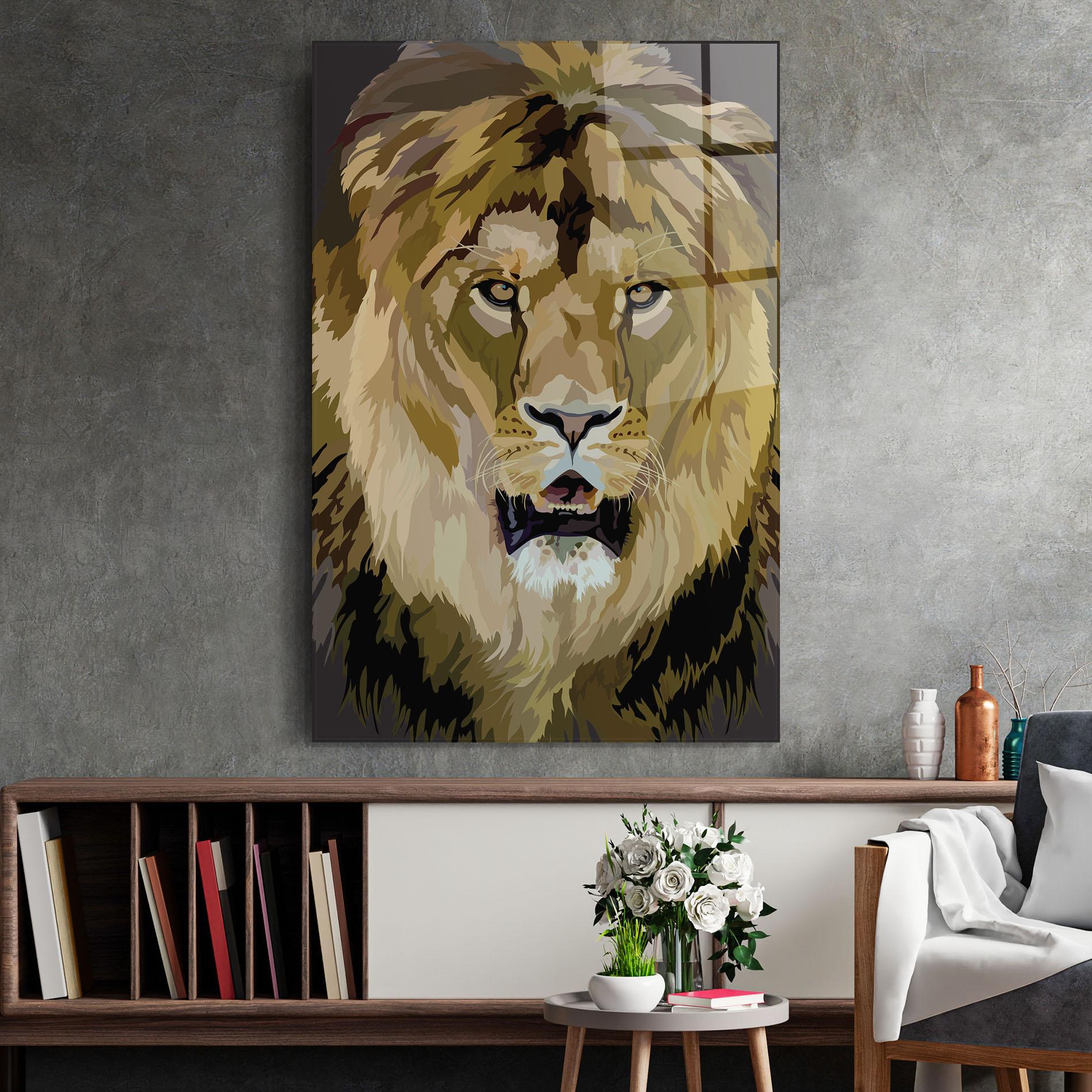Üvegkép Beautiful Lion Art mockup 2