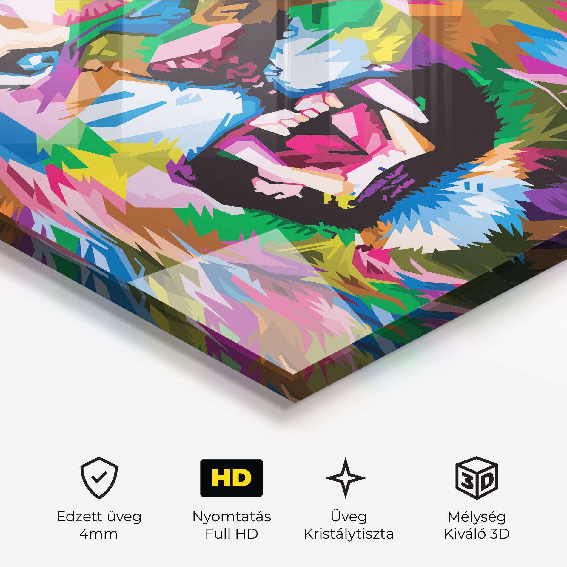 Üvegkép Angry Lion Eyes mockup 3