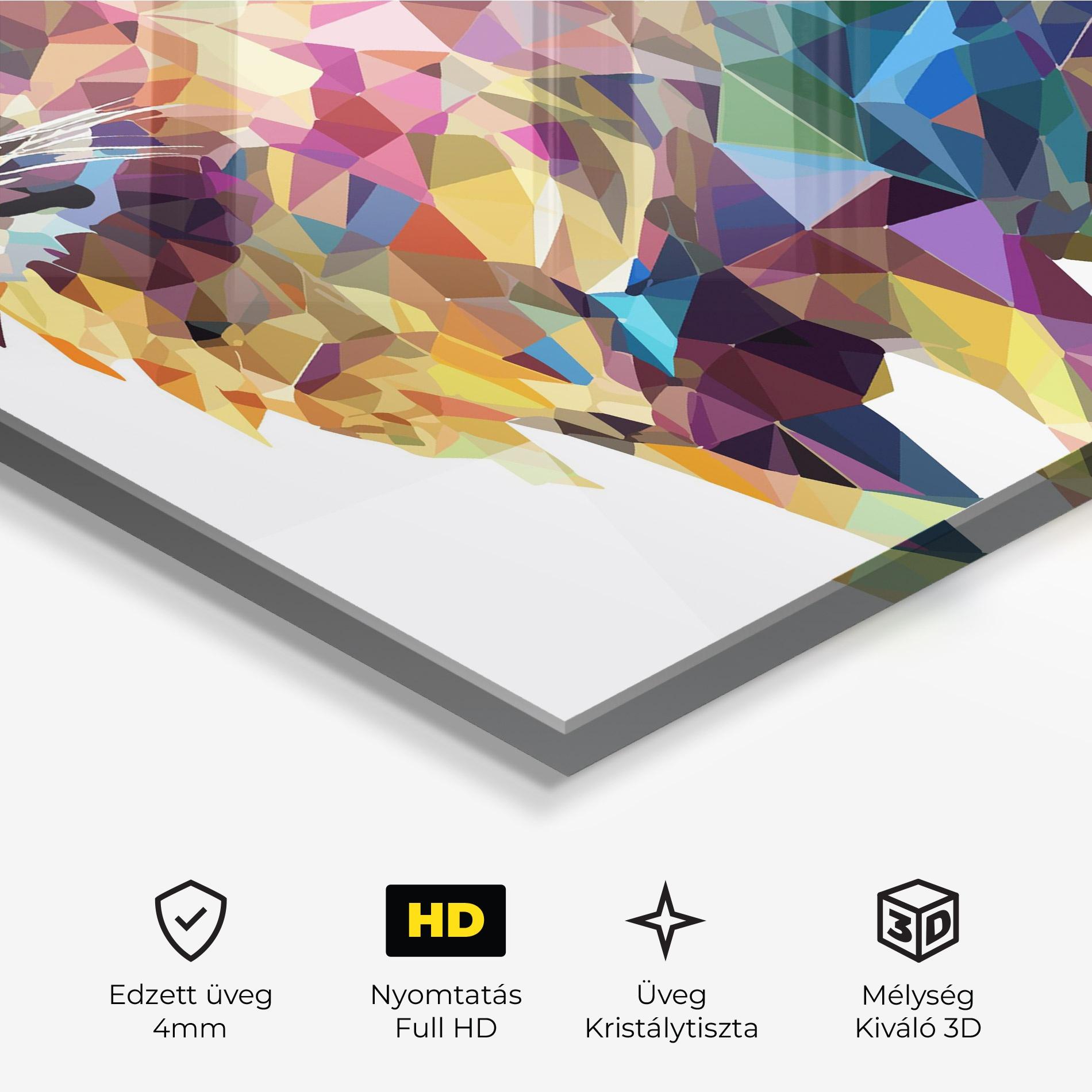 Üvegkép Artistic Lion mockup 3