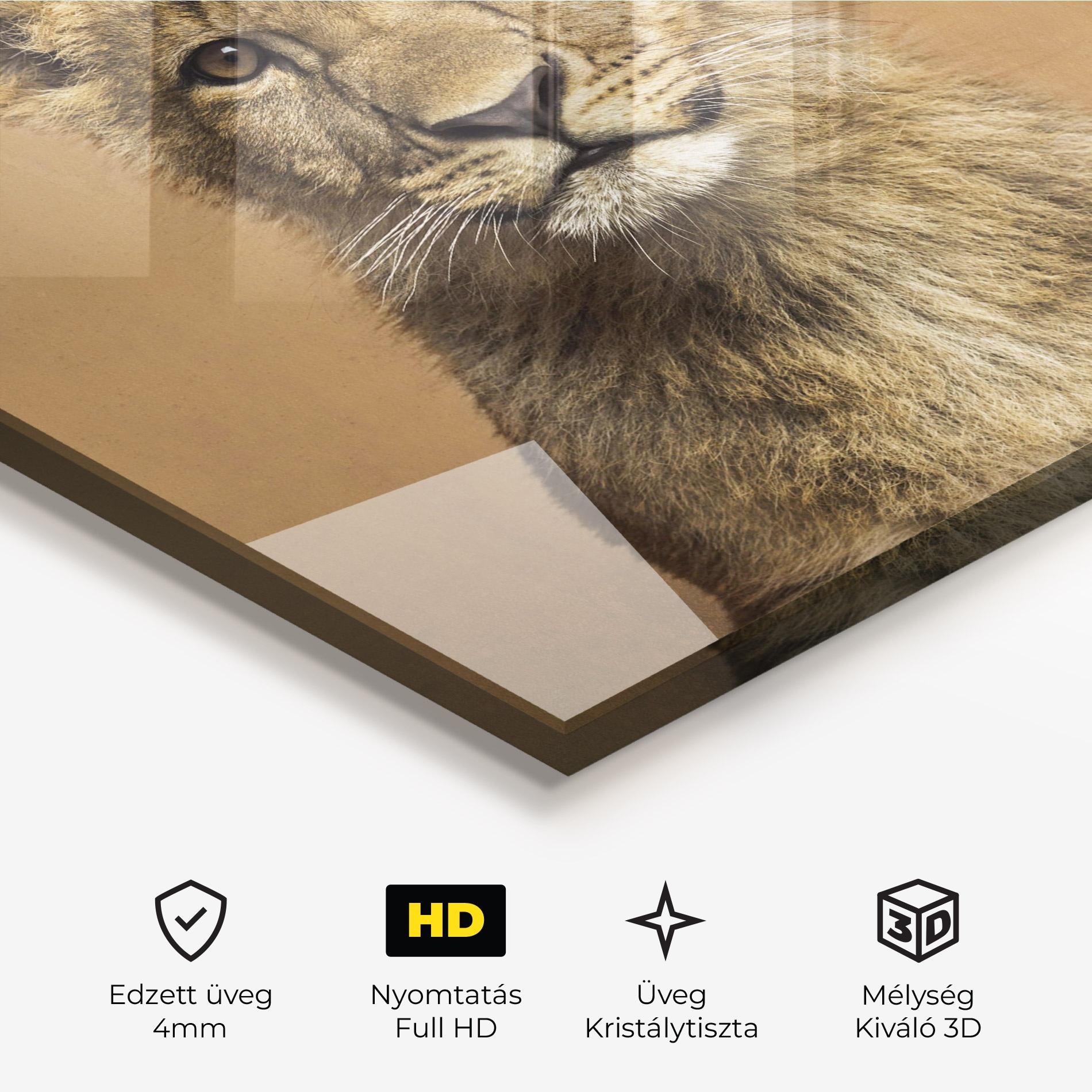 Üvegkép Baby Lion mockup 3
