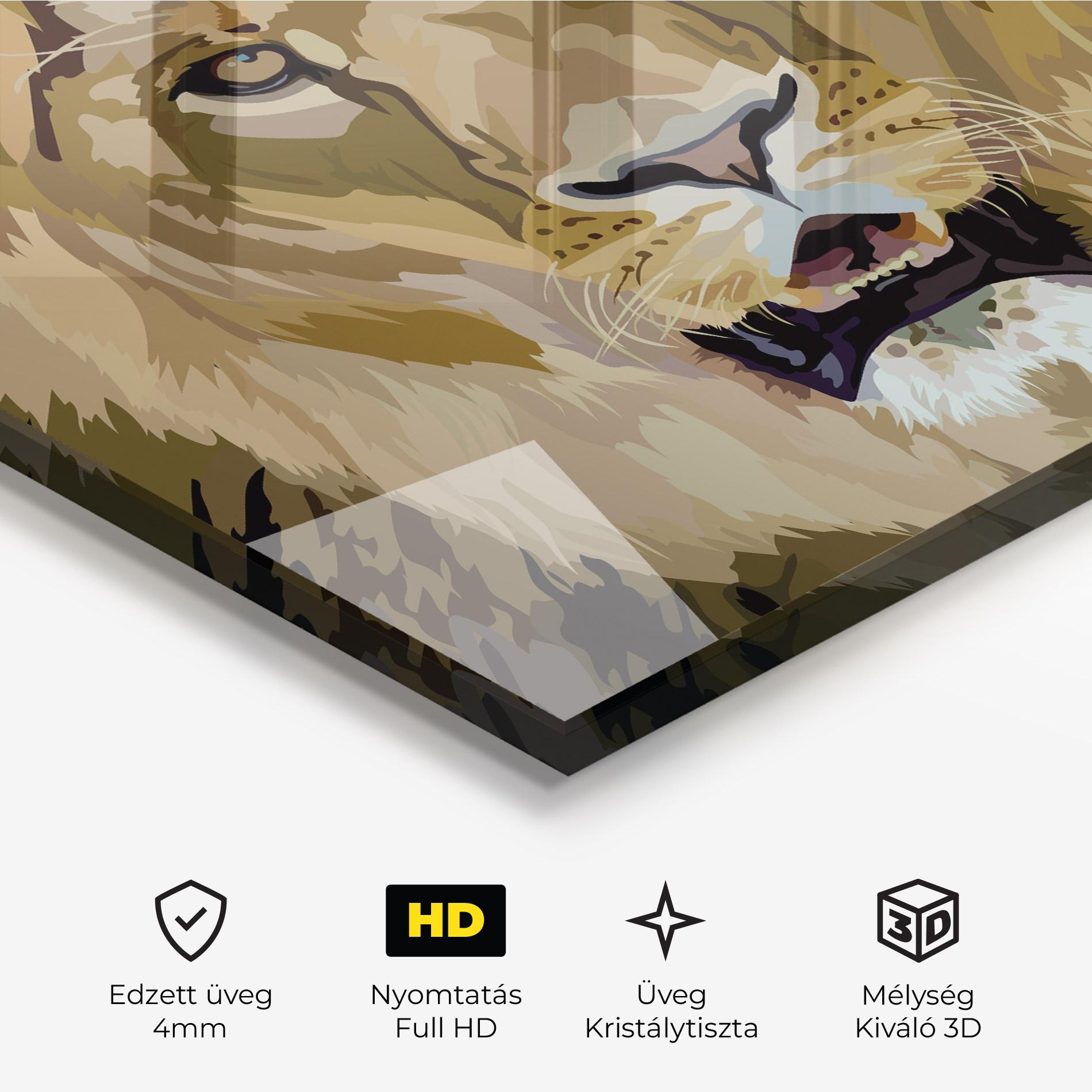 Üvegkép Beautiful Lion Art mockup 3