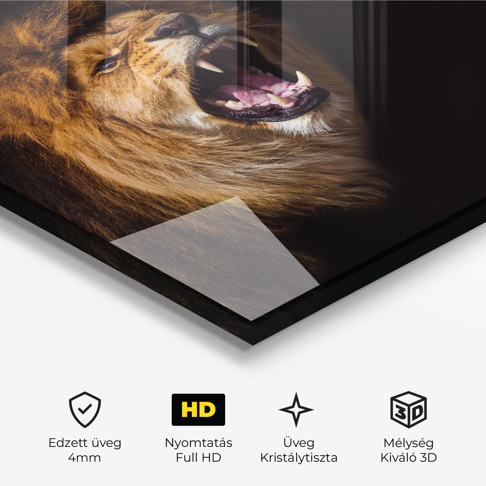 Üvegkép Beautiful Lion Portrait mockup 3